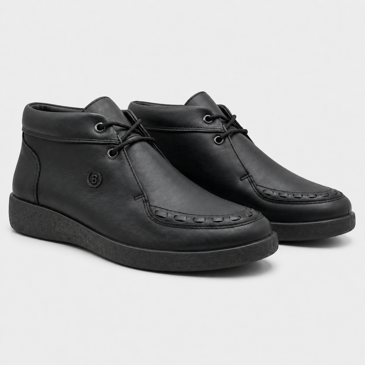 Johnny Famous Bally Style Soho Menβs Black Nappa Leather High Top Sneakers