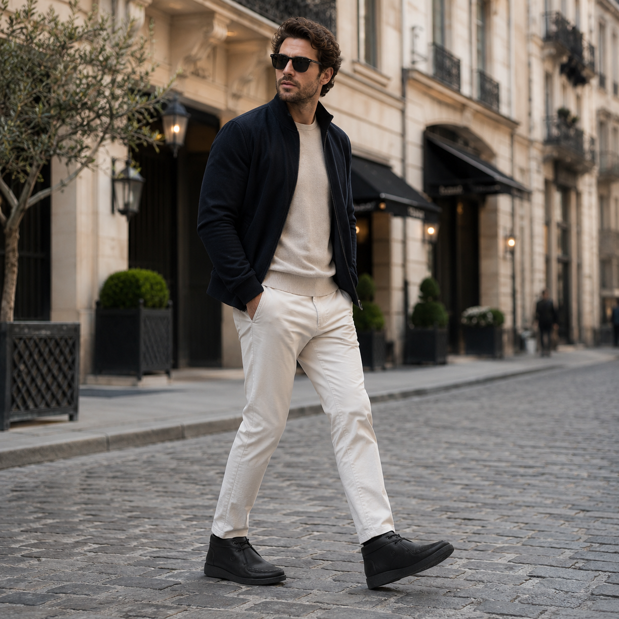 Johnny Famous Soho Men's Onyx Black Elephant-Embossed Nappa Leather High-Top Sneakers | Retro Bally-Inspired