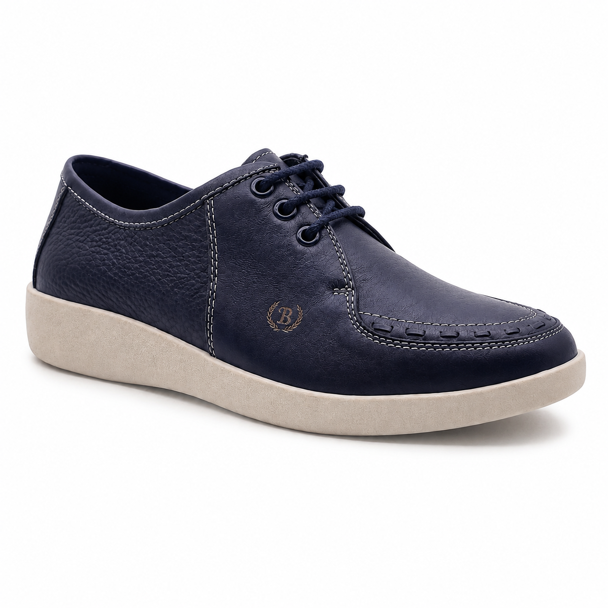Johnny Famous Delancey Men's Deep Navy Nappa Leather Low-Top Sneakers | Retro Bally-Inspired