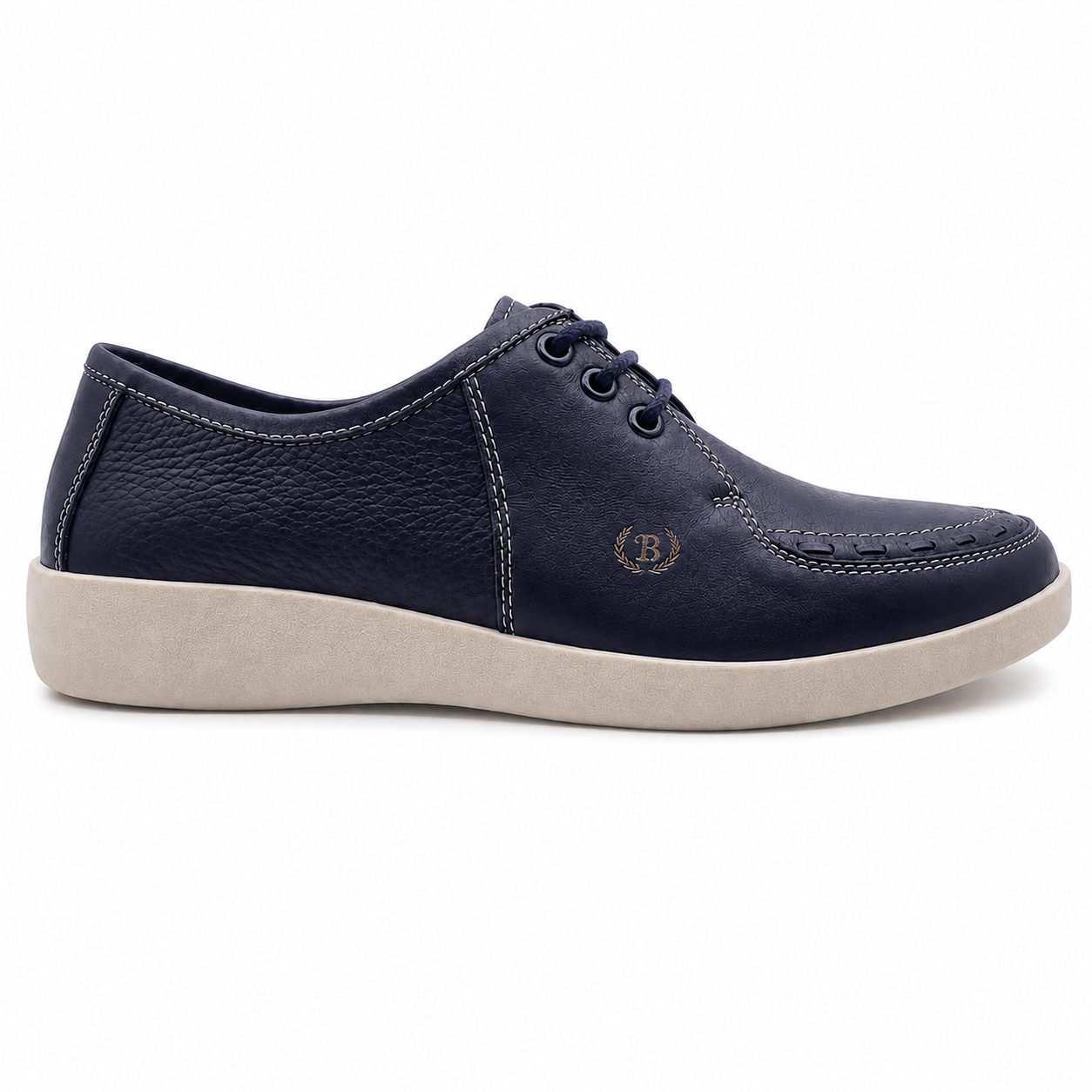 Johnny Famous Delancey Men's Deep Navy Nappa Leather Low-Top Sneakers | Retro Bally-Inspired