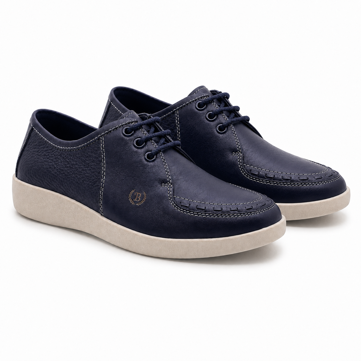 Johnny Famous Delancey Men's Deep Navy Nappa Leather Low-Top Sneakers | Retro Bally-Inspired