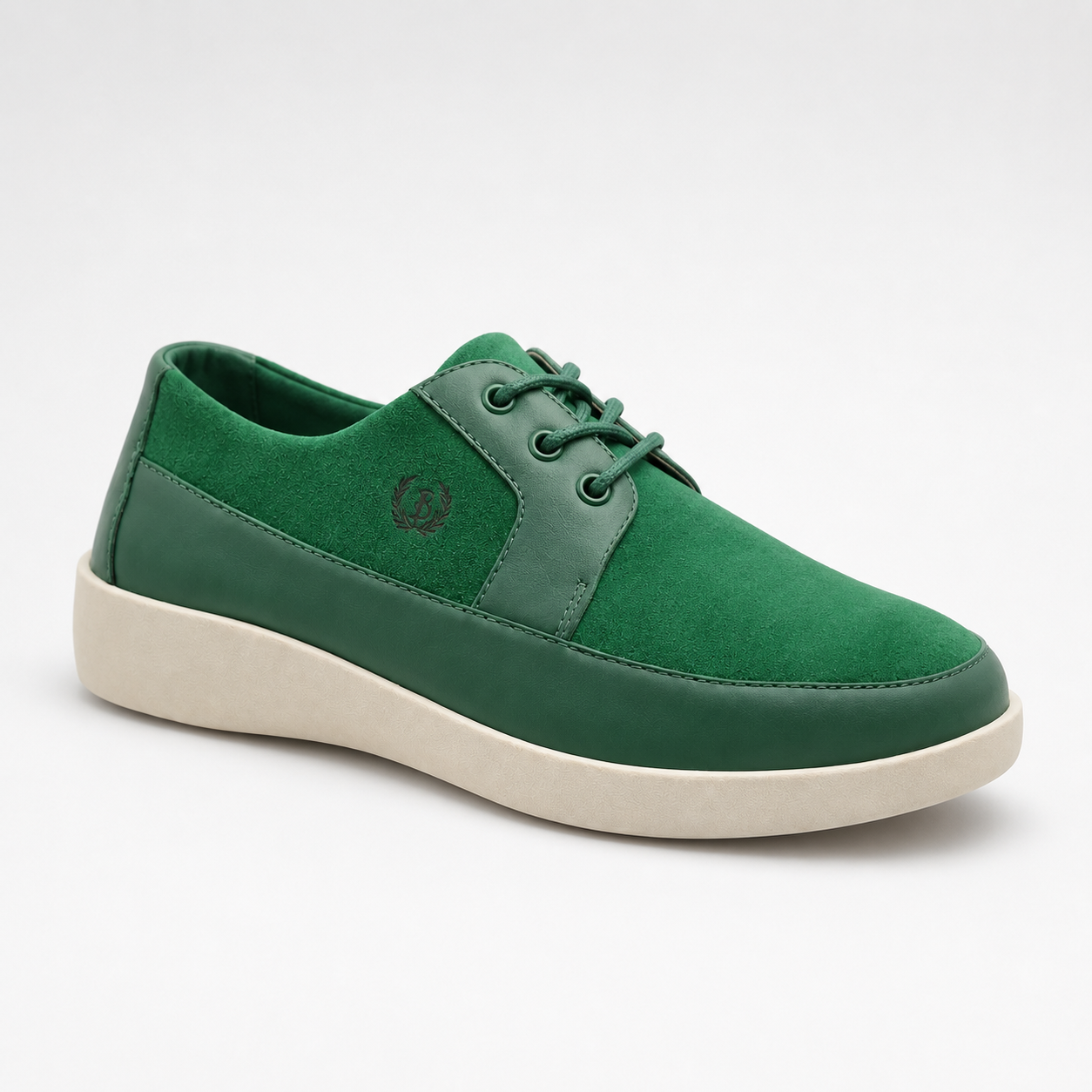 Johnny Famous Park West Men's Rich Green Leather & Suede Low-Top Sneakers | Retro Bally-Inspired