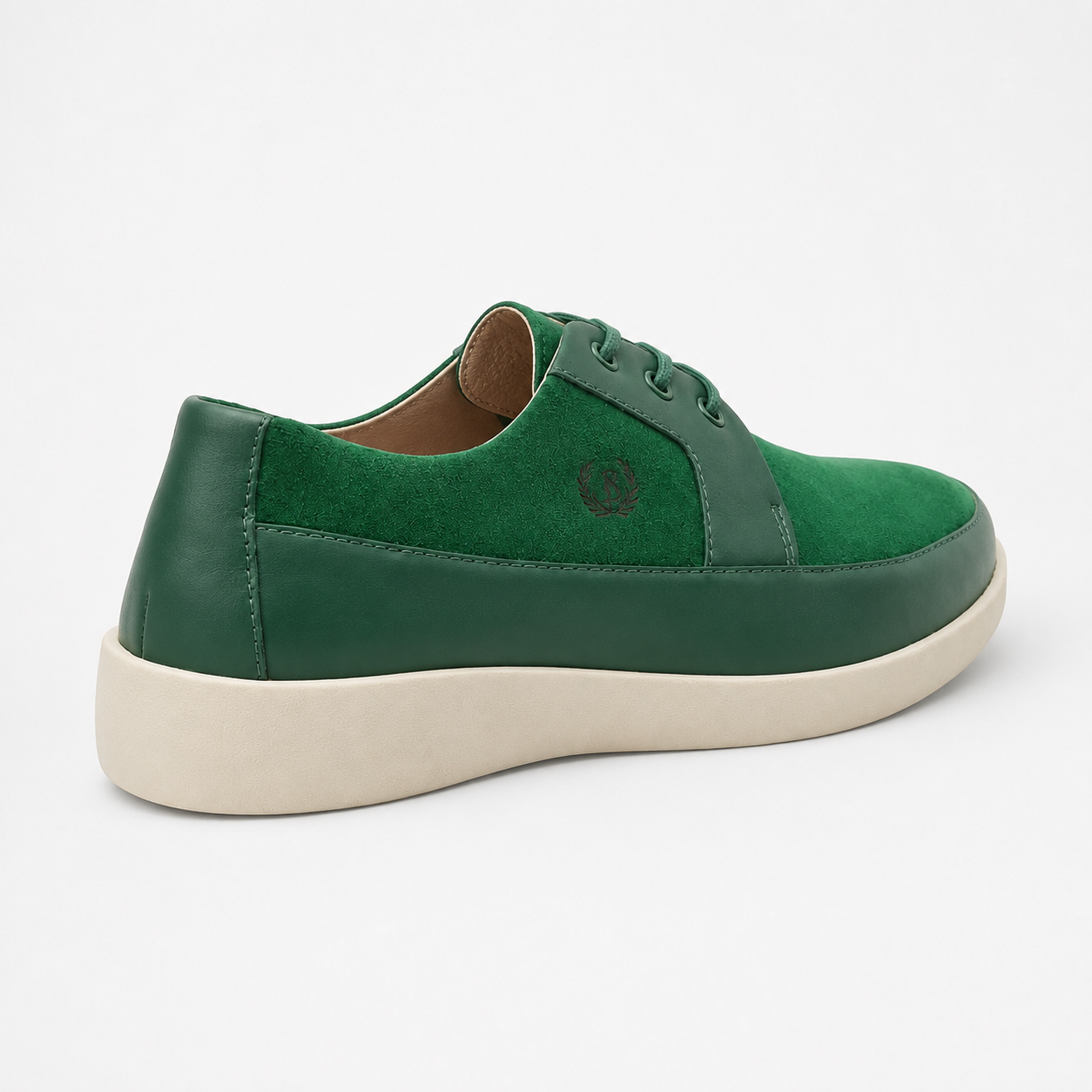 Johnny Famous Park West Men's Rich Green Leather & Suede Low-Top Sneakers | Retro Bally-Inspired