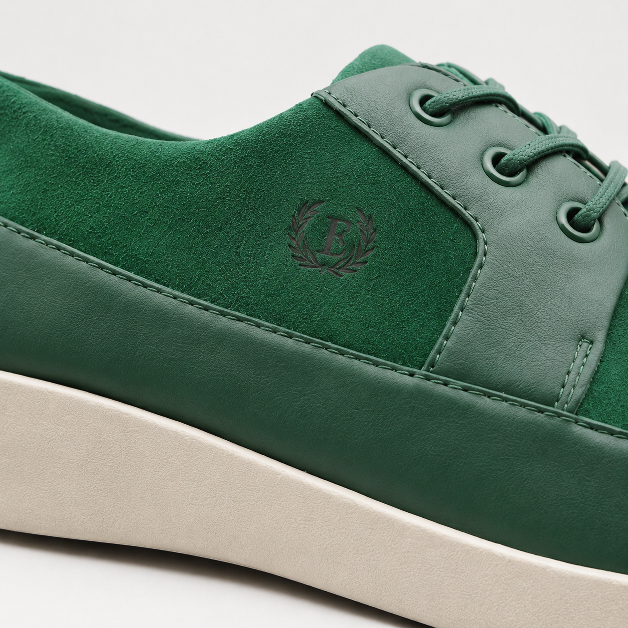 Johnny Famous Park West Men's Rich Green Leather & Suede Low-Top Sneakers | Retro Bally-Inspired