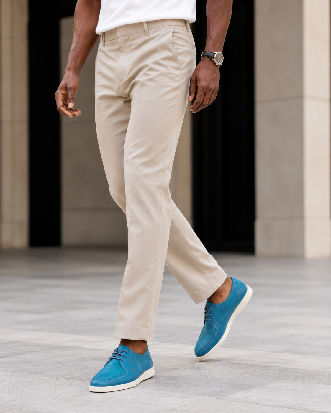 Johnny Famous Delancey Men's Turquoise Nappa Leather & Suede Low-Top Sneakers | Retro Bally-Inspired