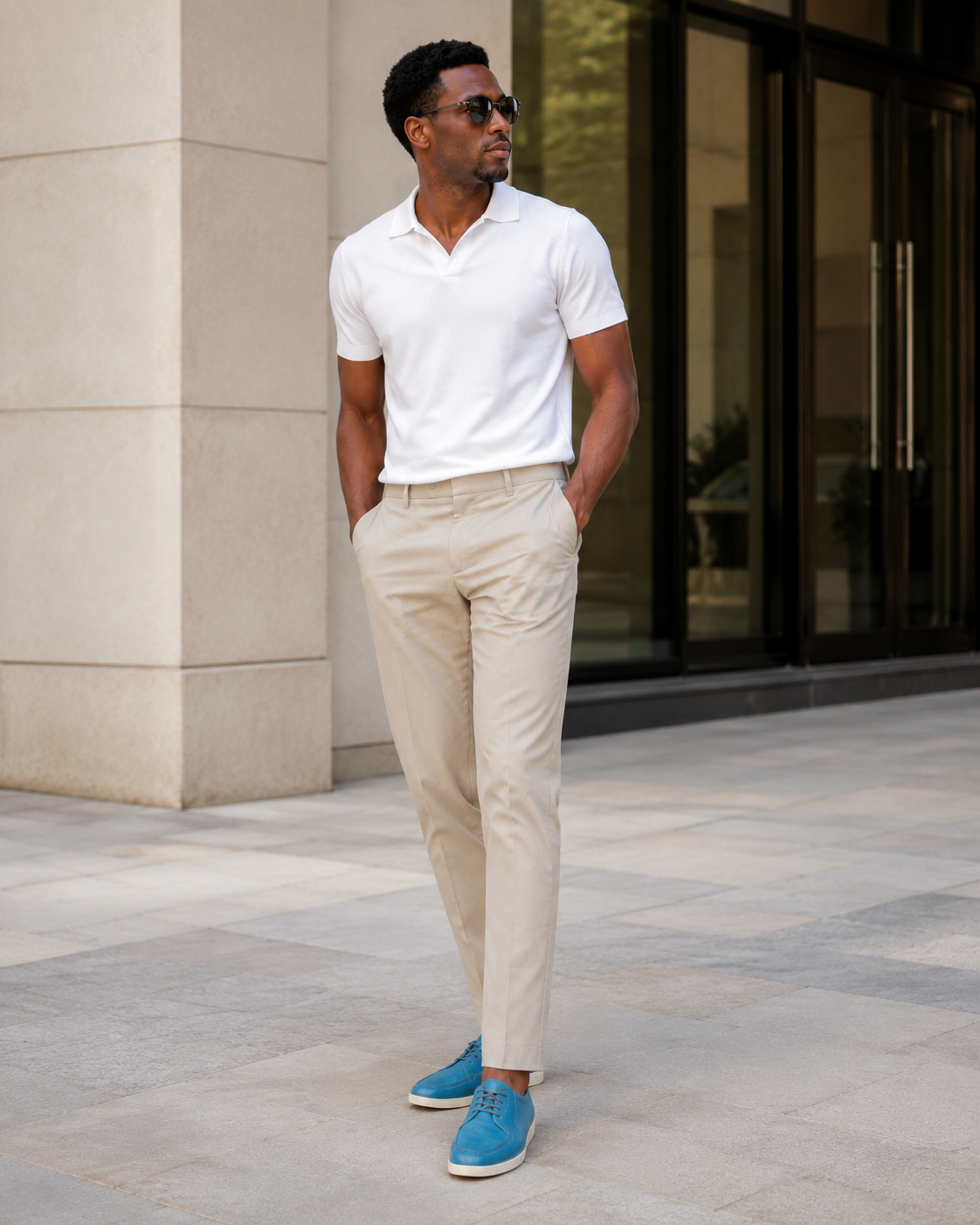 Johnny Famous Delancey Men's Turquoise Nappa Leather & Suede Low-Top Sneakers | Retro Bally-Inspired