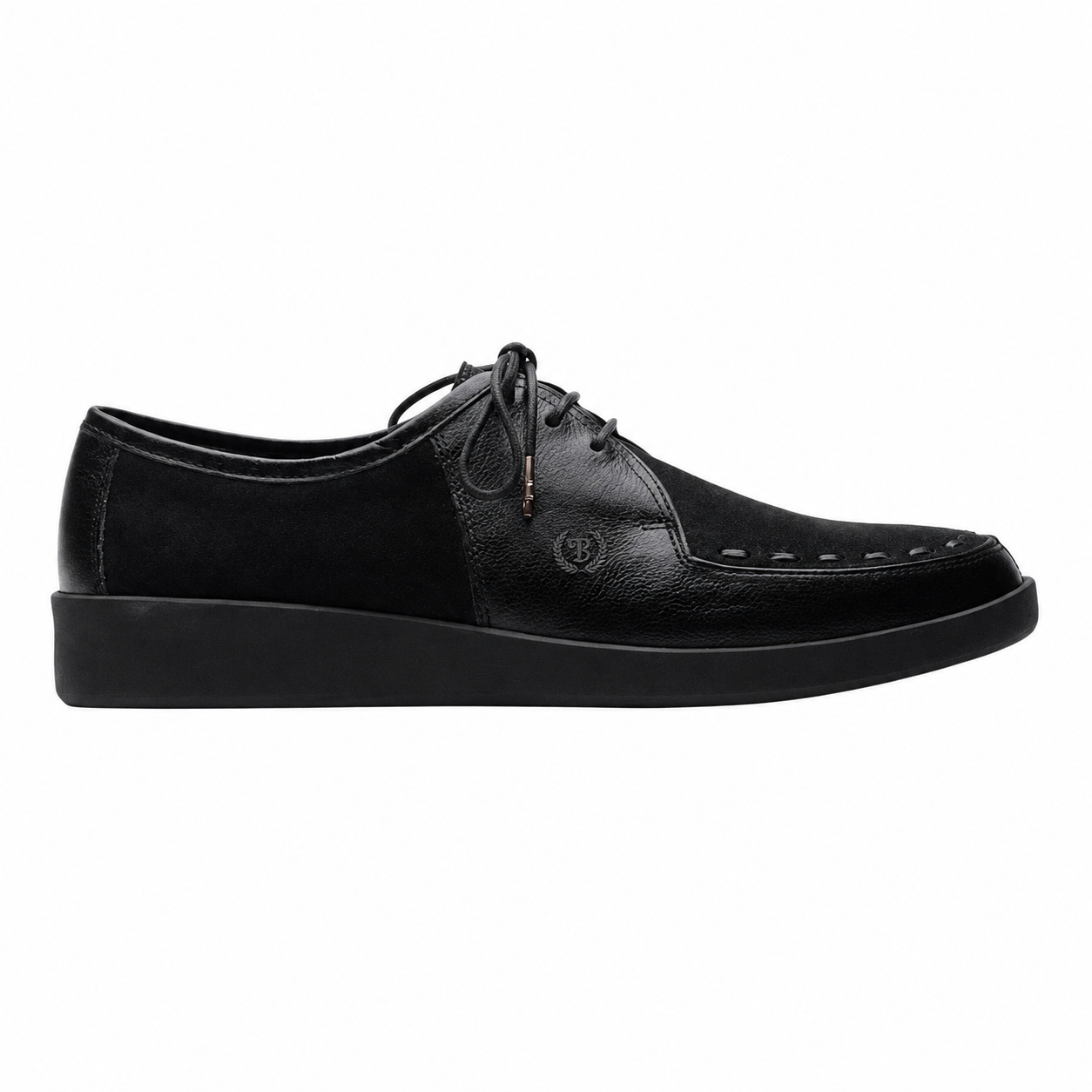 Johnny Famous Bally Style Delancey Men's Black Leather Low Top Sneakers