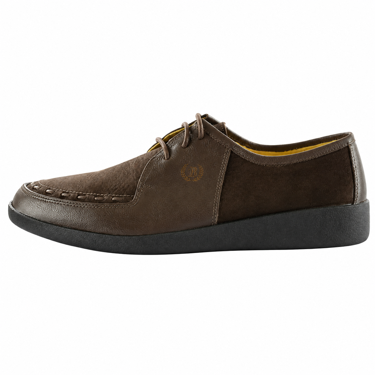 Johnny Famous Bally Style Delancey Men’s Cafe Brown Leather Low Top Sneakers