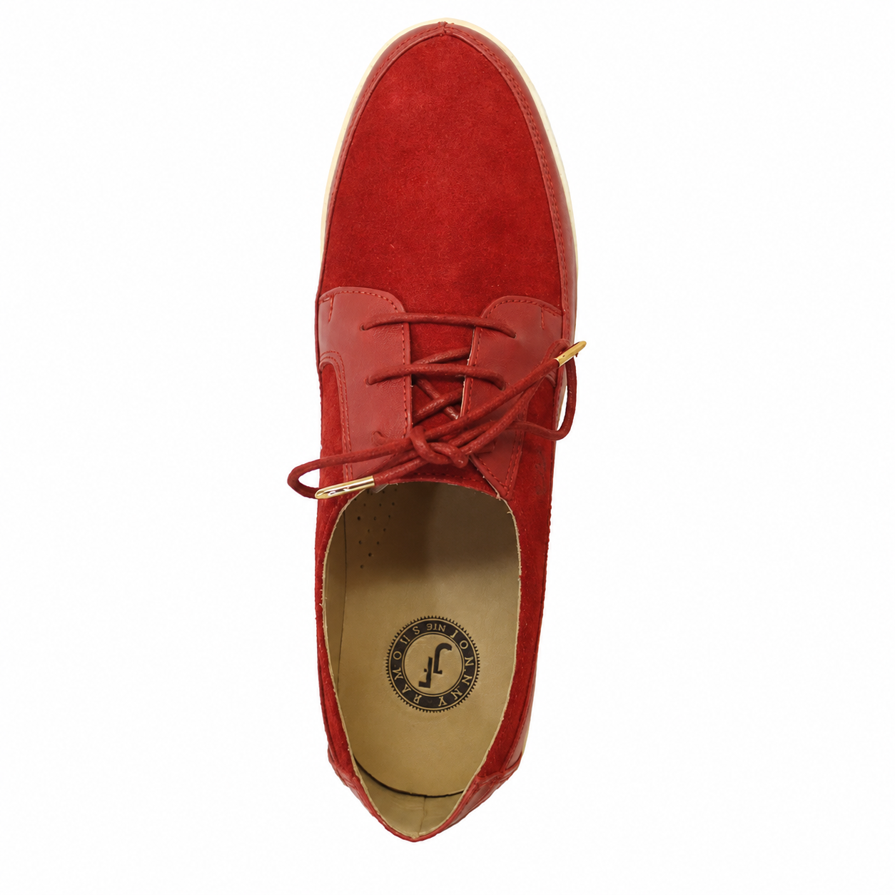 Johnny Famous Bally Style Park West Men's Red Suede and Leather Low Top Sneakers