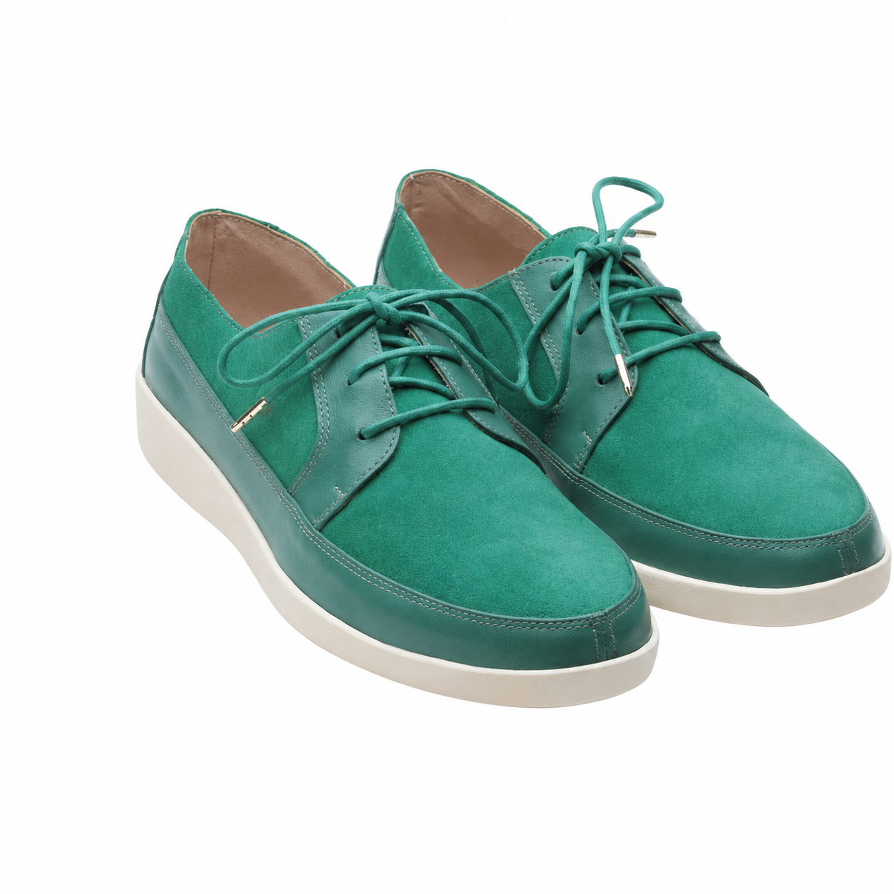 Johnny Famous Bally Style Park West Men's Green Leather and Suede Low Top Sneakers