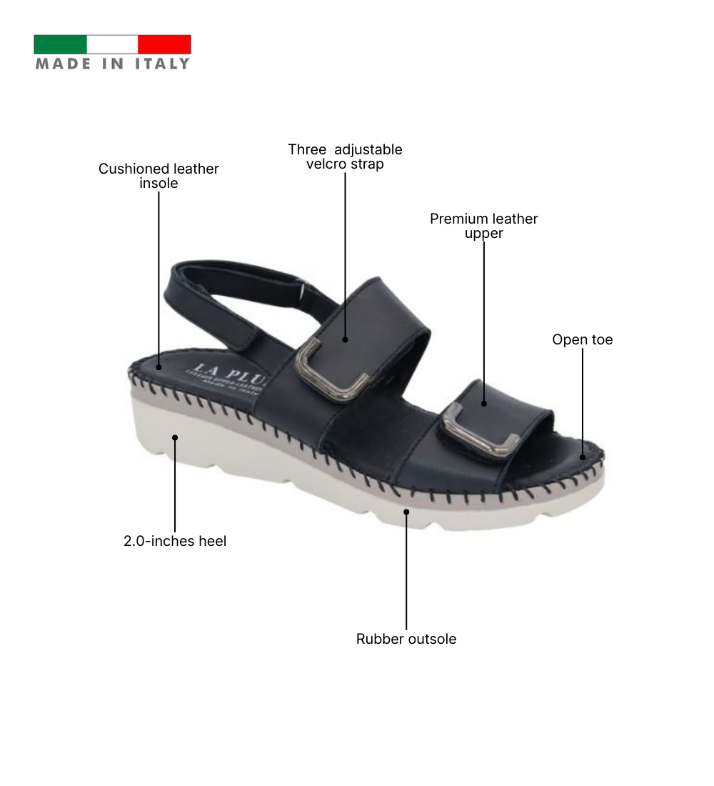 Chrisa Women’s Triple-Strap Leather Sandal