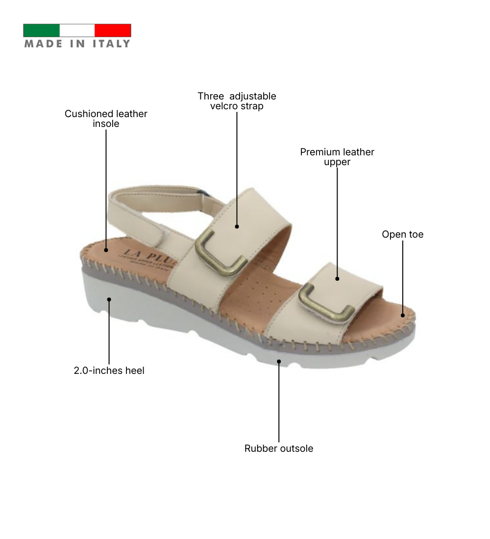 Chrisa Women’s Triple-Strap Leather Sandal