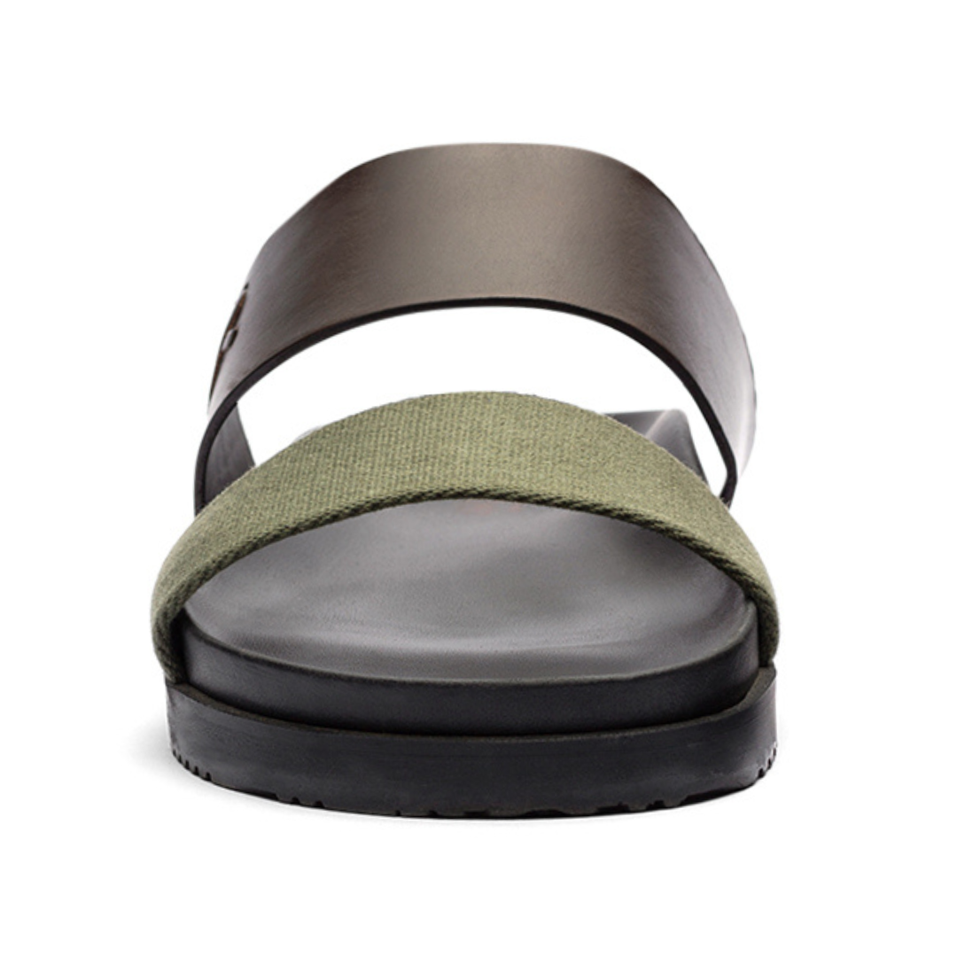 Del Toro Shoes Men's Brown & Green Cinturini Sandal