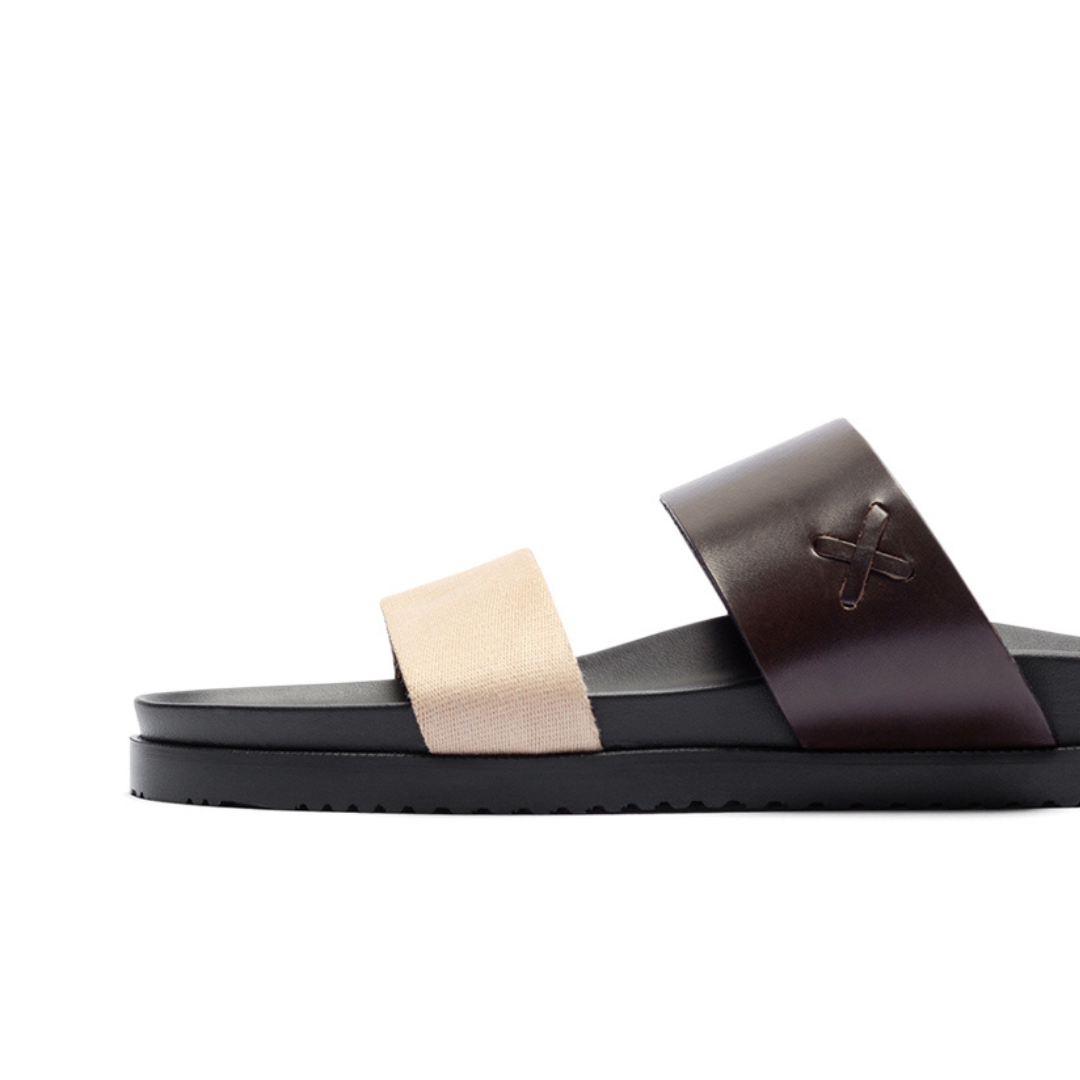 Del Toro Shoes Men's Brown & Tan Cinturini Sandal