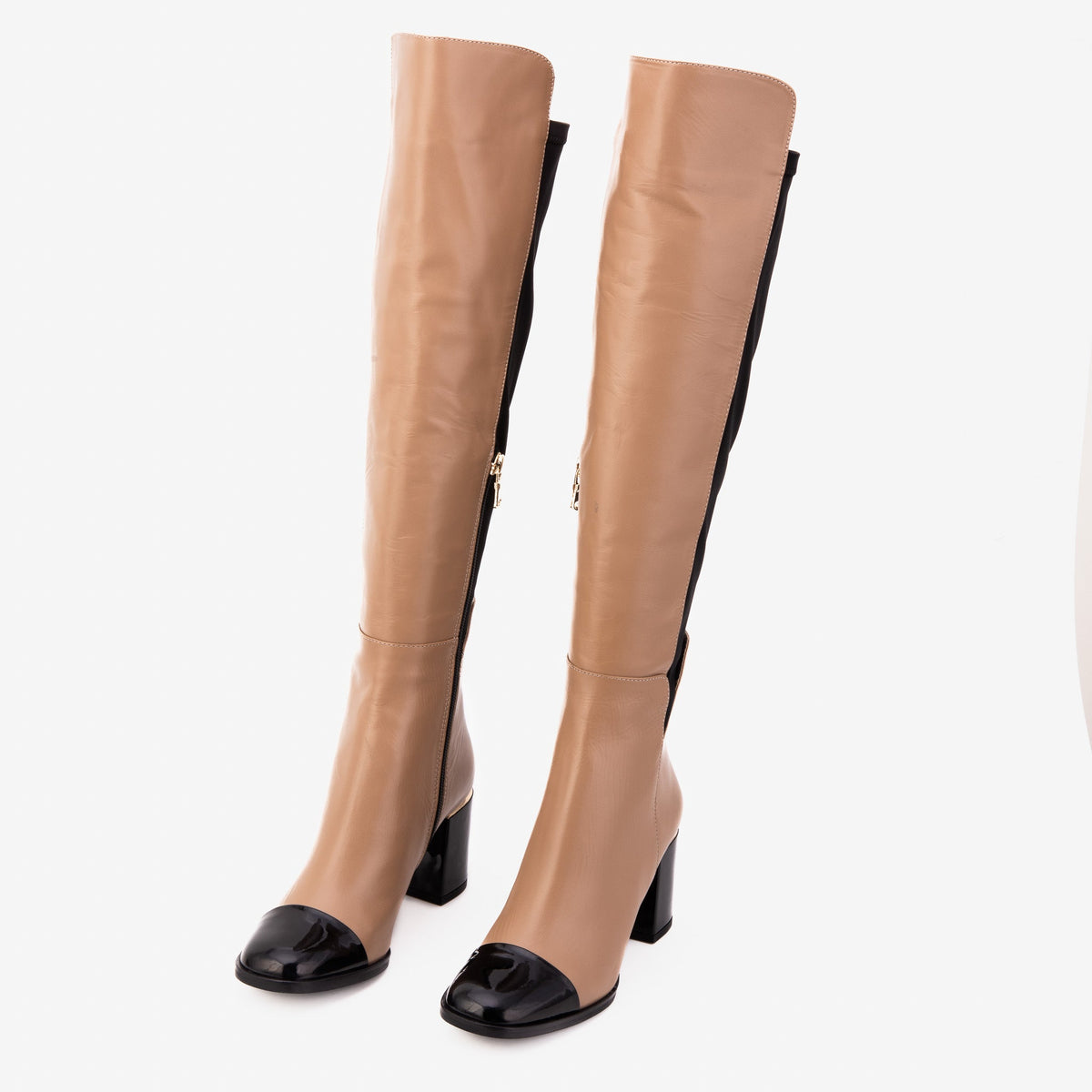 Vinci Leather The Verona Cream Leather Knee High Women Boot – product view 6