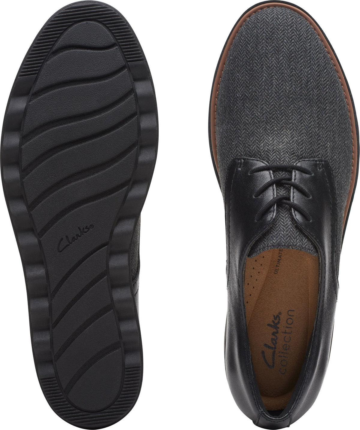 Clarks Sharon Rae Men's Black Tweed Combi Textile 26175417 — product view 5