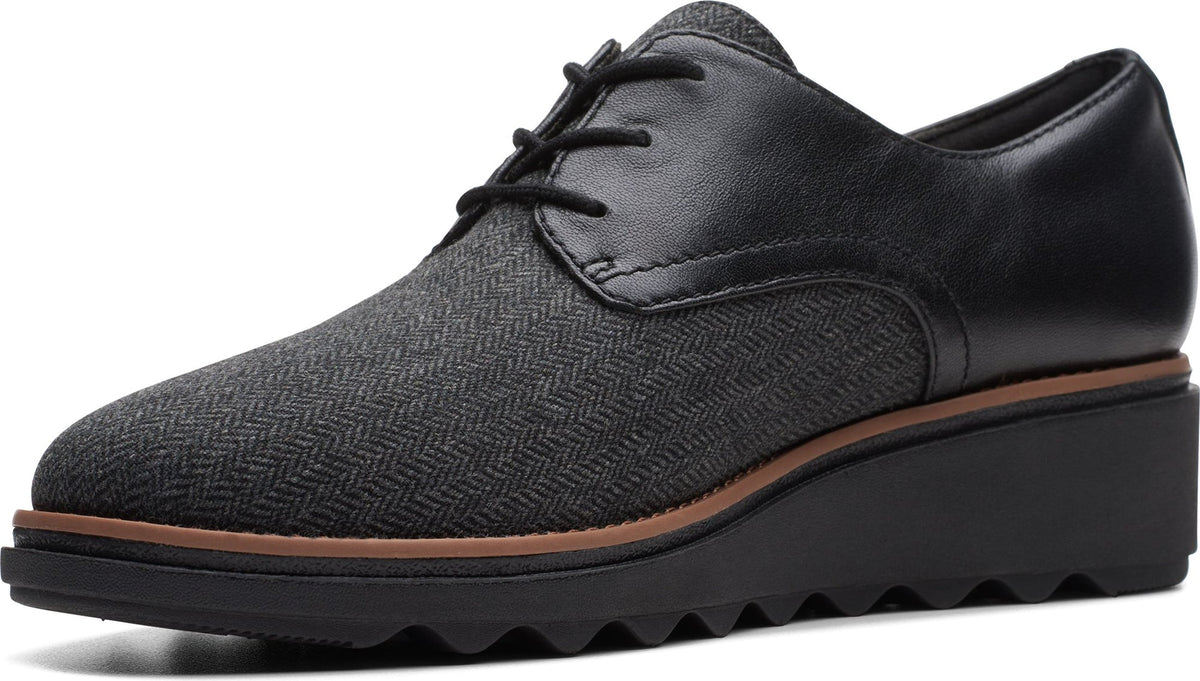 Clarks Sharon Rae Men's Black Tweed Combi Textile 26175417 — product view 2