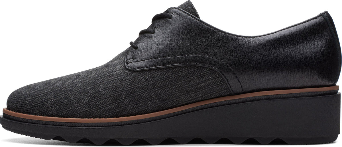 Clarks Sharon Rae Men's Black Tweed Combi Textile 26175417 — product view 3