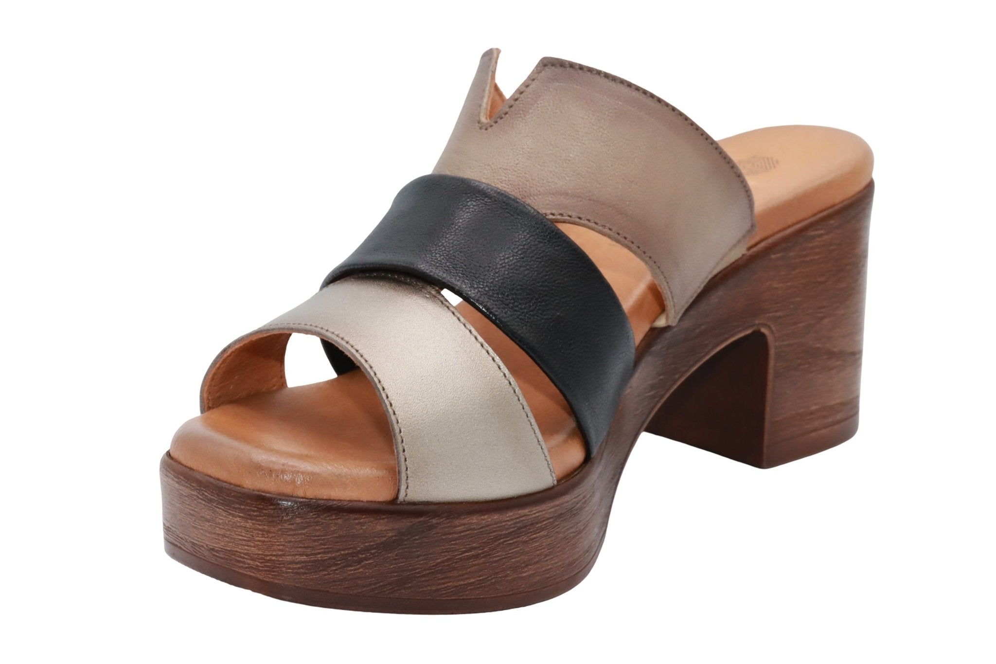 Eric Michael Connie Multi Tone Block Heel Sandal