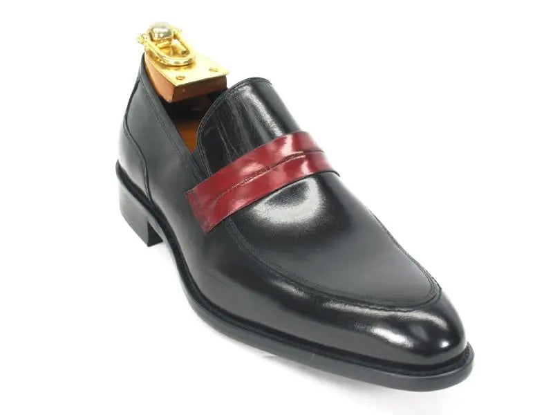 Mens Penny Loafer in Contrast Strap Carrucci Shoes Men's