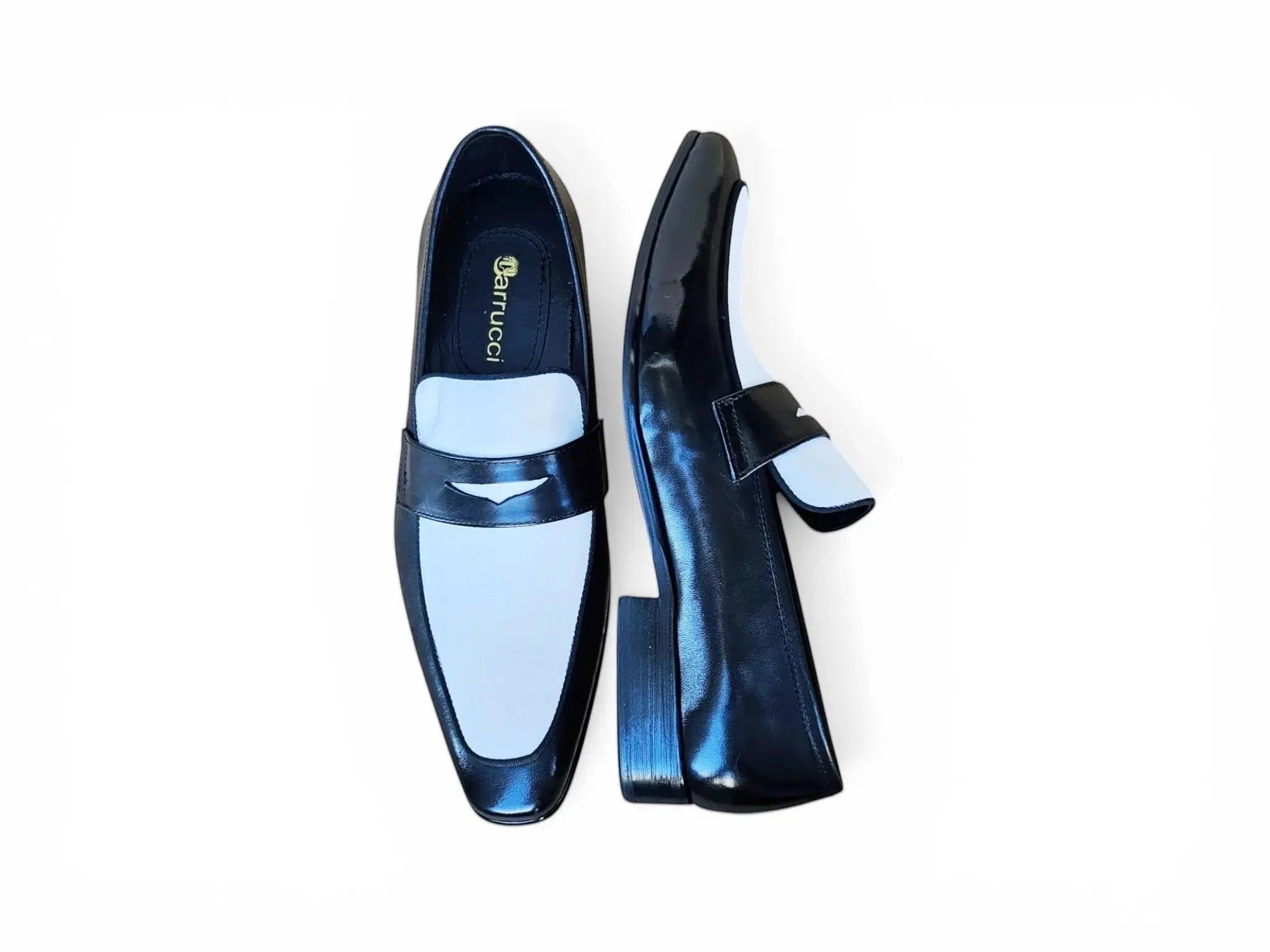 Carrucci Shoes Men's Two Tone Penny Loafer Calfskin KS2240 12T