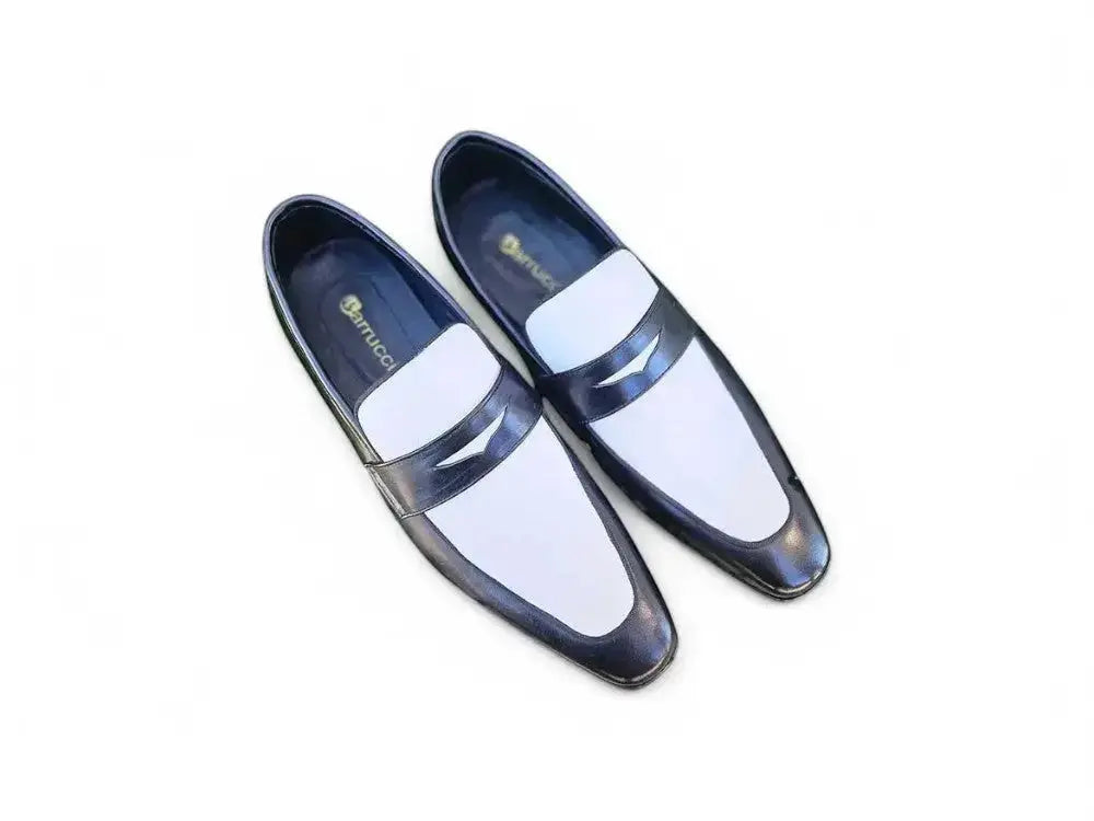 Carrucci Shoes Men's Two Tone Penny Loafer Calfskin KS2240 12T