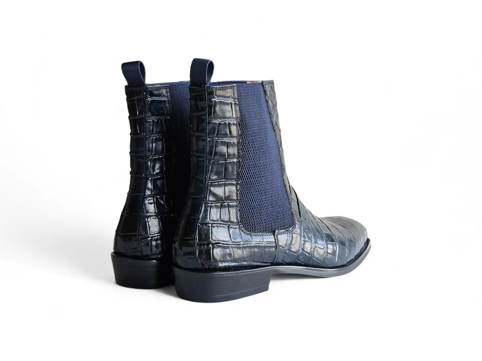 Carrucci Shoes Crocodile Embossed Chelsea Boot Full Grain Calfskin Leather KB503X 601E view 6