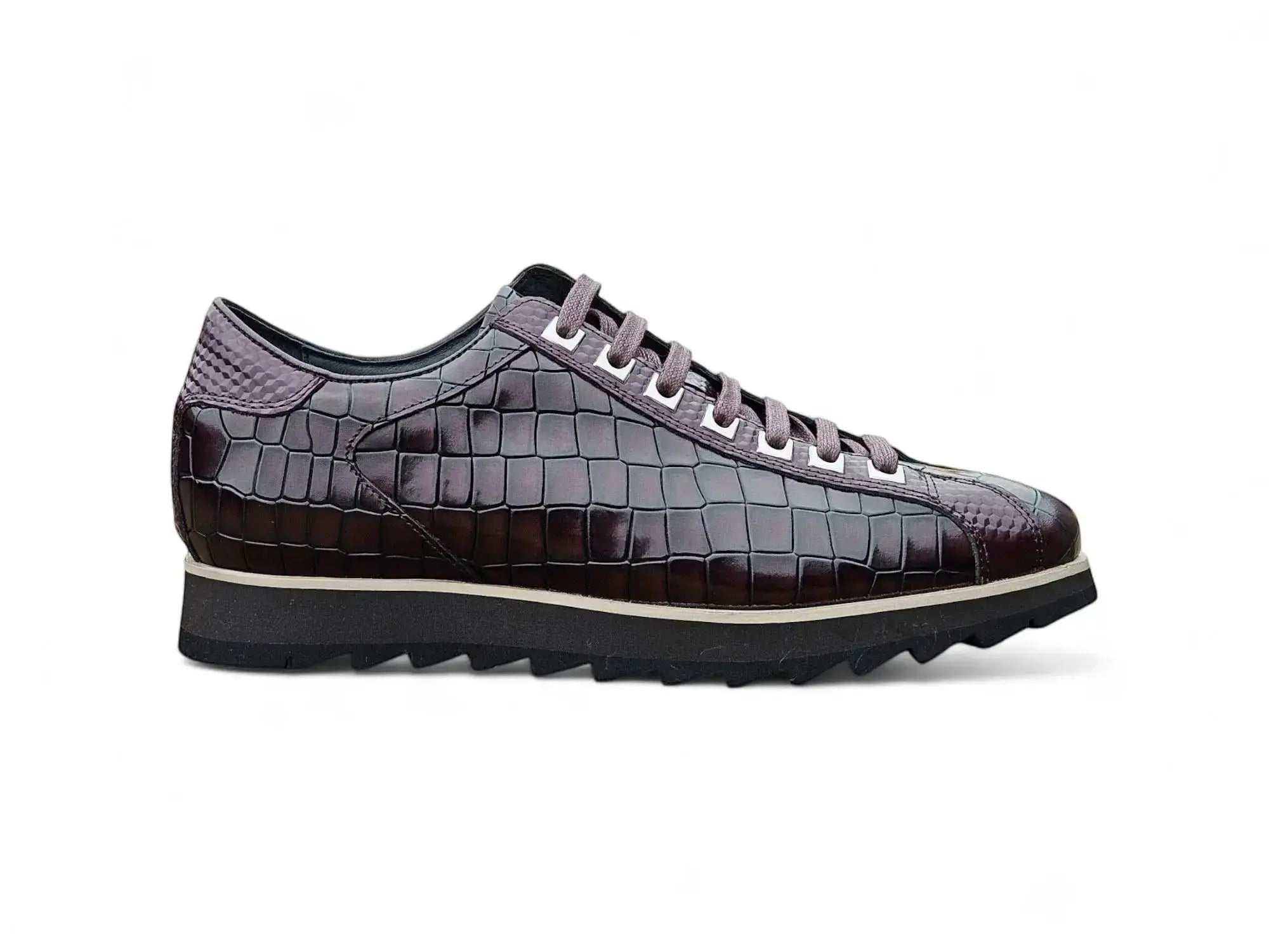 Carrucci Shoes Premium Crocodile Embossed Sneaker Leather KS626 02 view 6