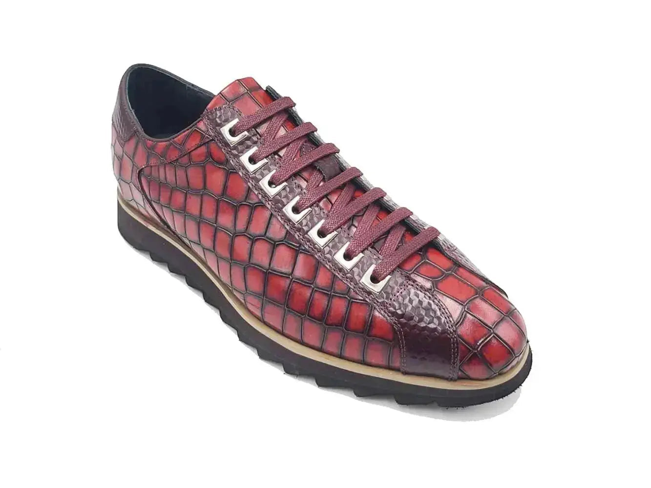 Carrucci Shoes Premium Crocodile Embossed Sneaker Leather KS626 02 view 10