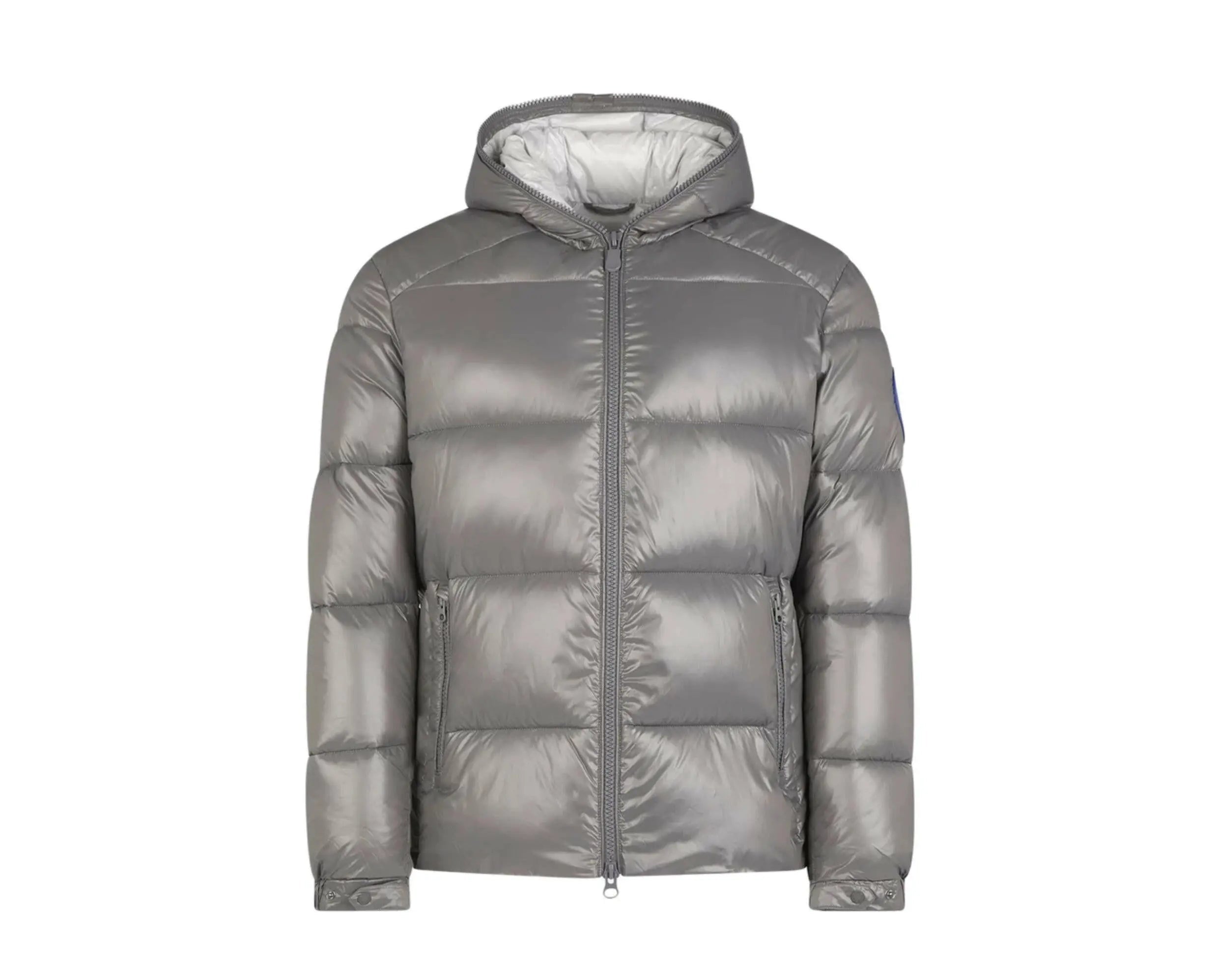 Save The Duck Luck Quilted Hooded Puffer Men's Jacket — Mid Grey