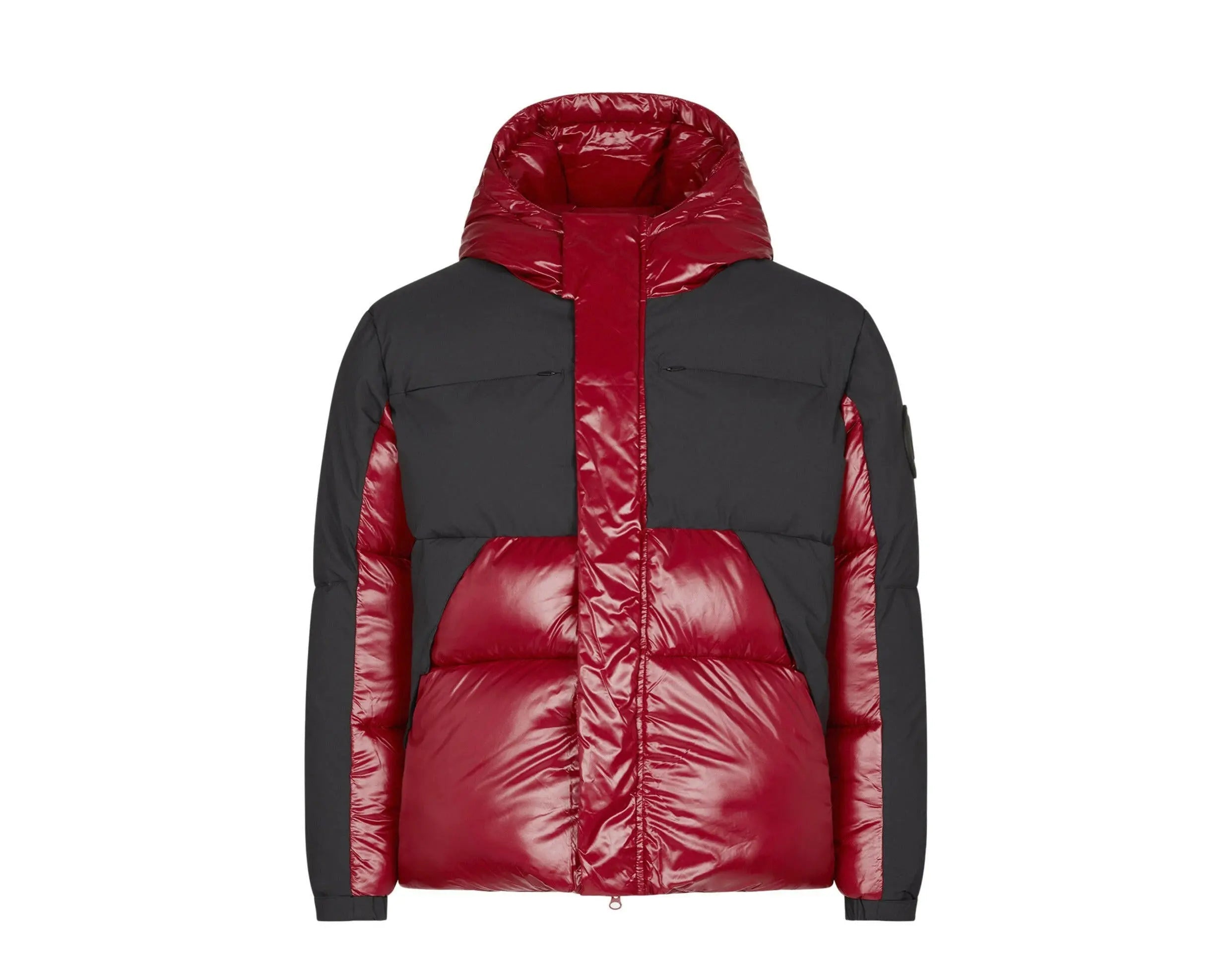 Save The Duck Luma Hooded Puffer Men's Jacket — Mineral Red/Black
