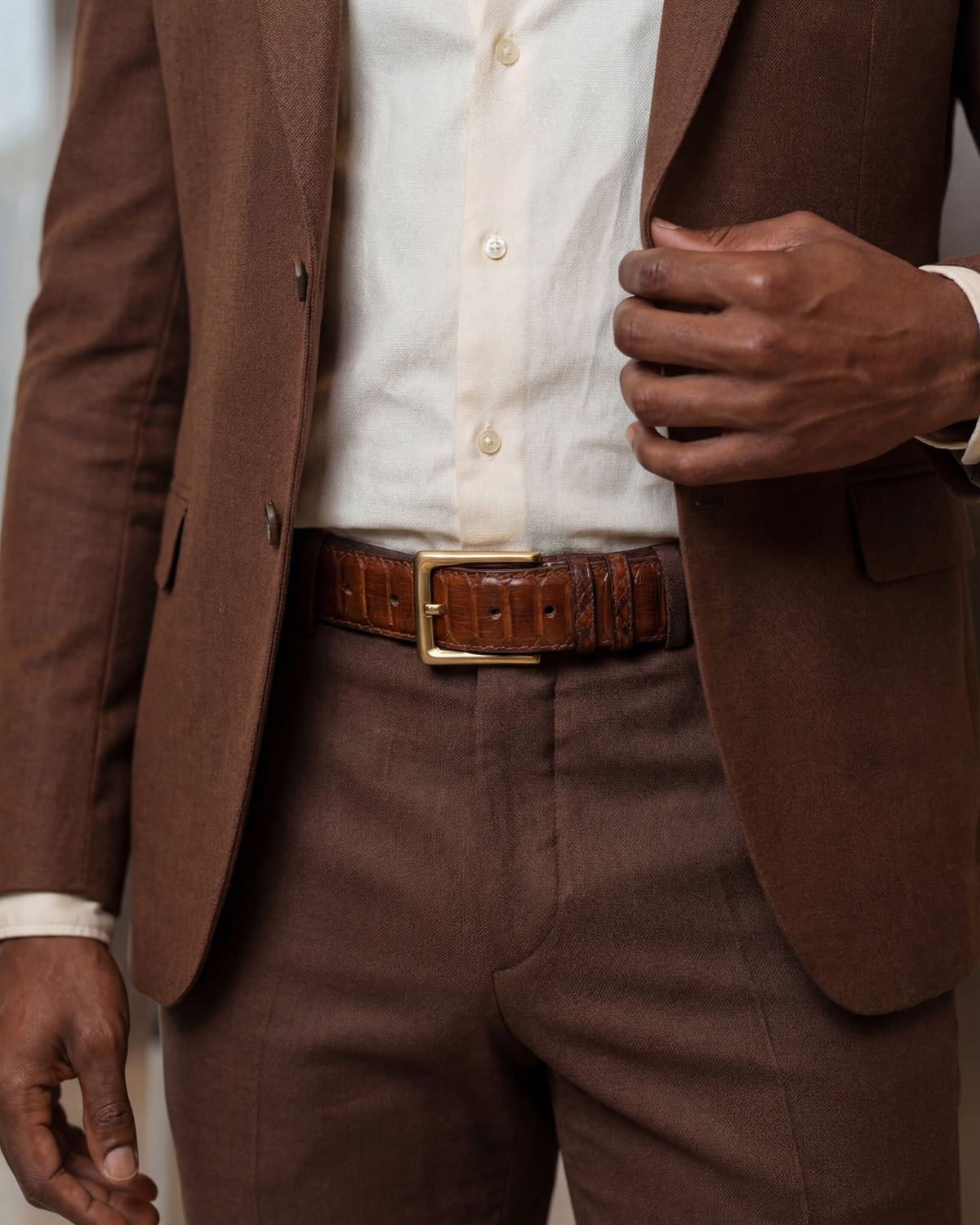 The Valmont Tan Python Leather Derby Men Shoe