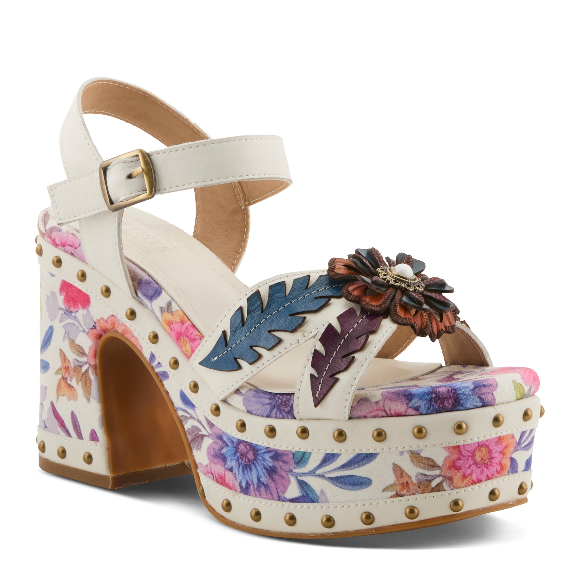 L'Artiste L'ARTISTE DECKEDOUT SANDALS sandal in white multi with handcrafted leather design