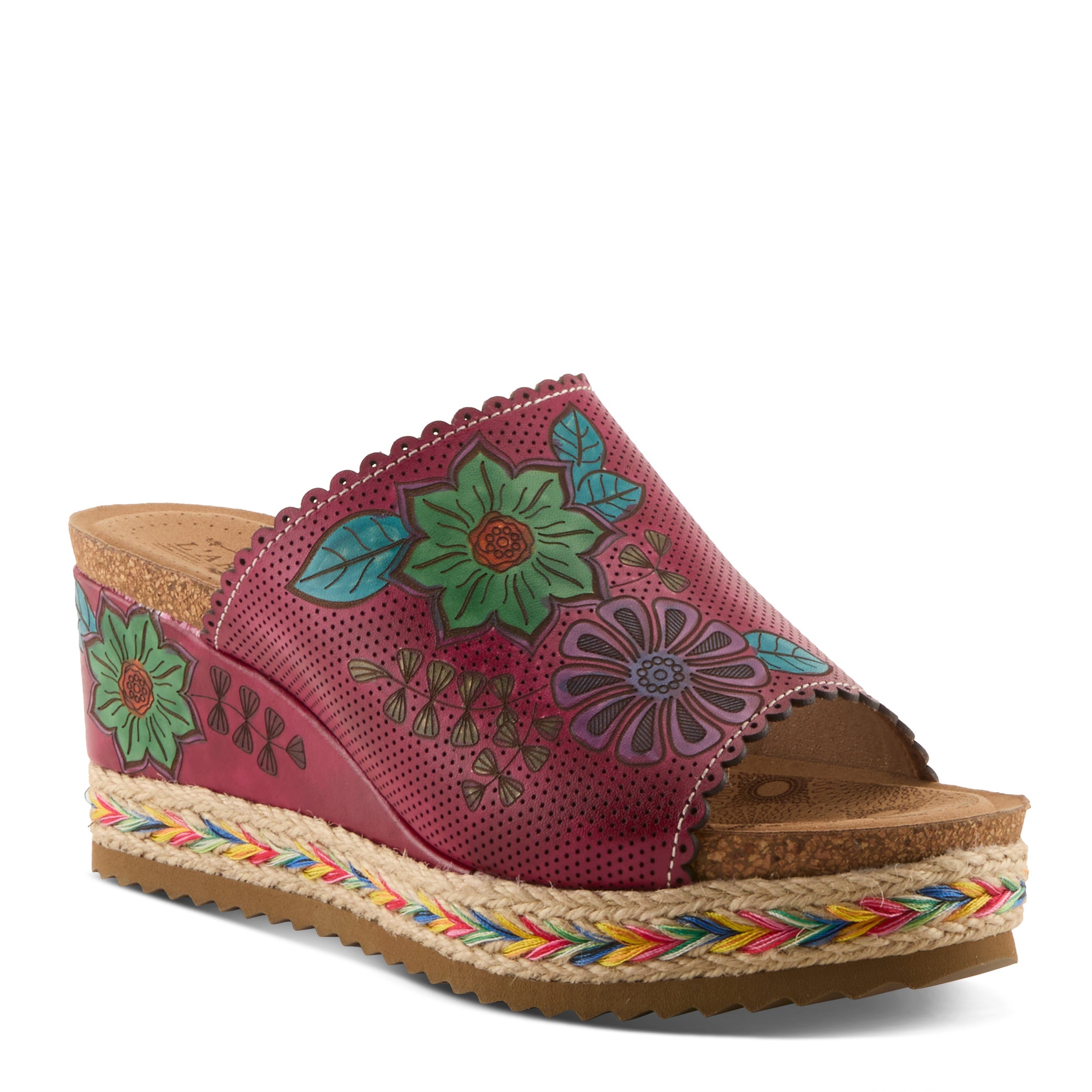 L'Artiste L'ARTISTE DELRAYBEACH SANDALS sandal in mango multi with handcrafted leather design