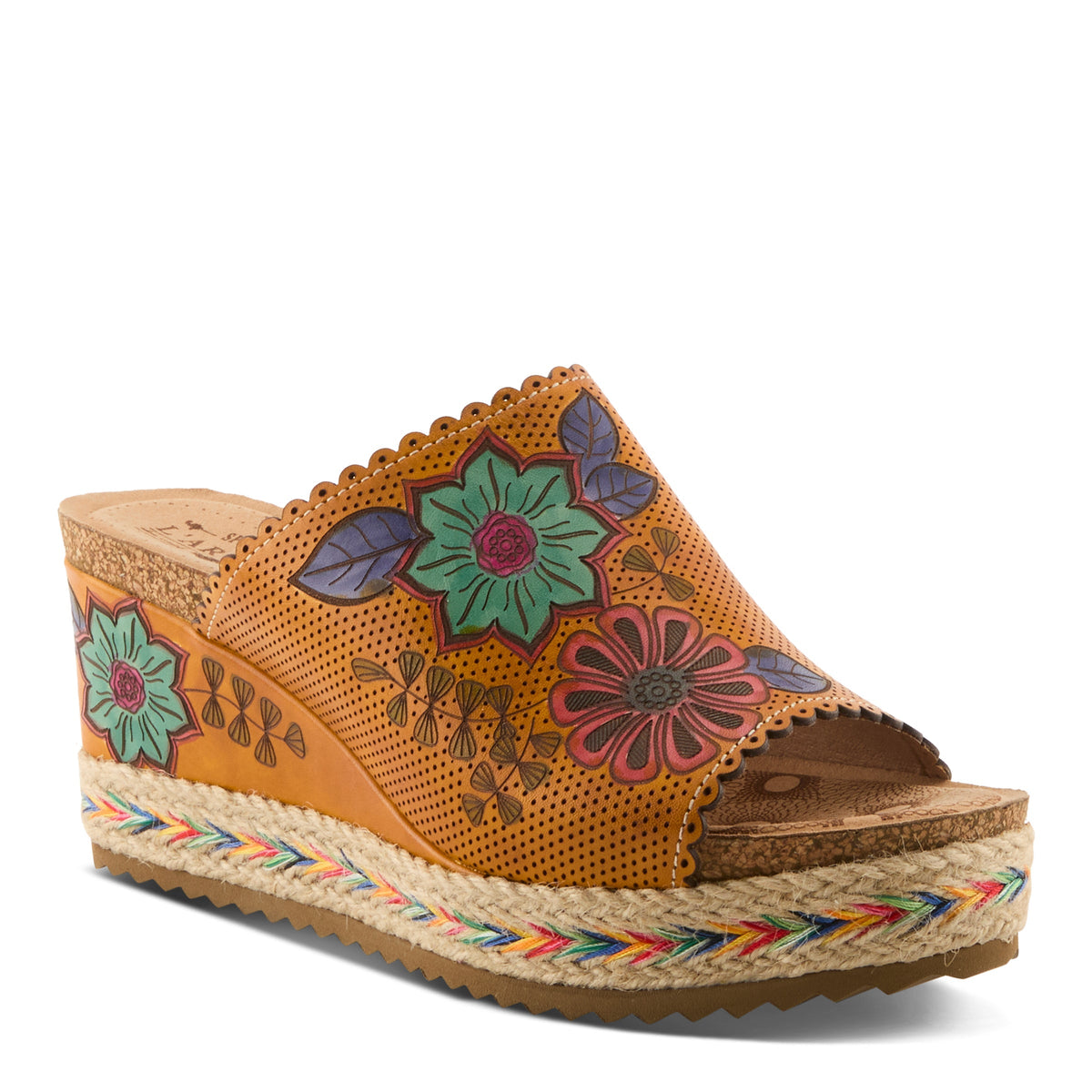 L'Artiste L'ARTISTE DELRAYBEACH SANDALS sandal in fuchsia multi with handcrafted leather design
