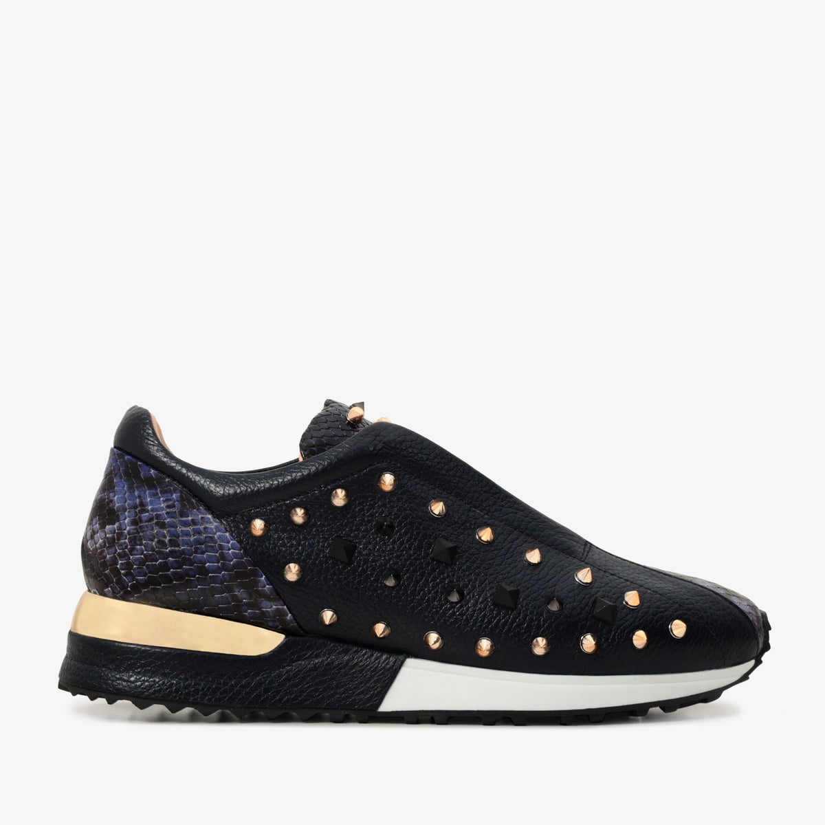 Vinci Leather The Infanta Navy Spike Leather Women Sneaker Limited Edition – product view 1
