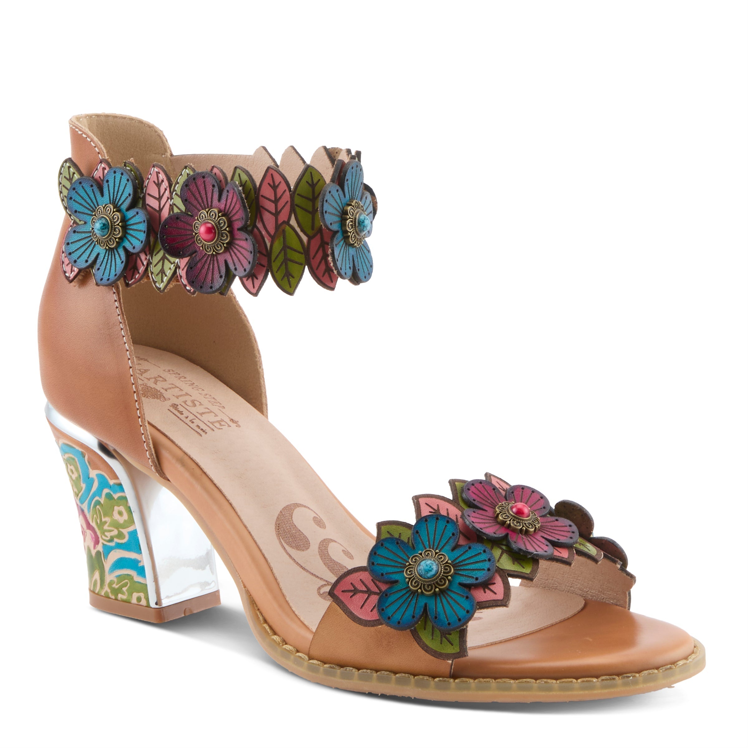 L'Artiste L'ARTISTE DOUBLELOVE SANDALS sandal in camel multi with handcrafted leather design