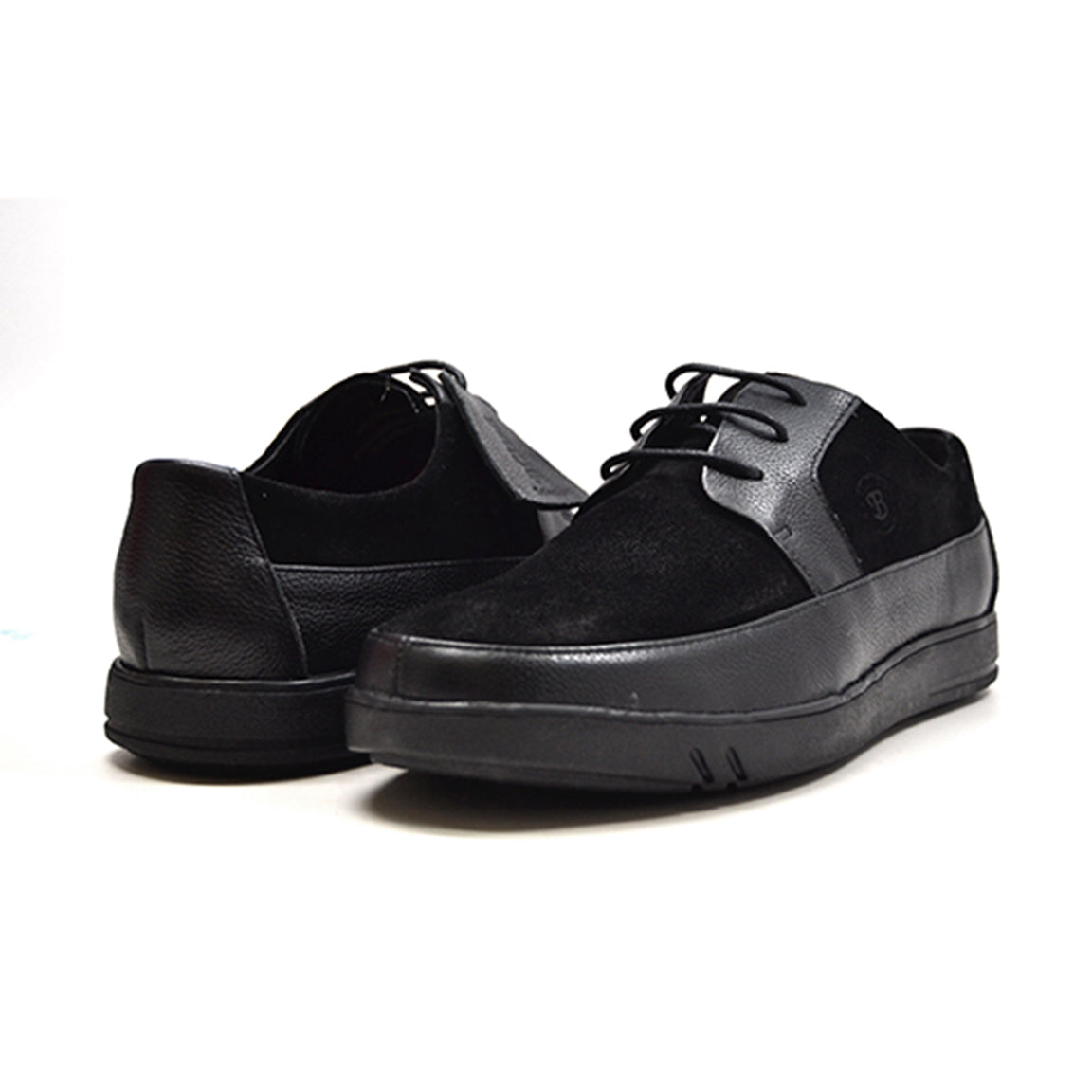 British Walkers Westminster Men's Black Leather and Suede Lace Up Shoes with Black Sole view 7