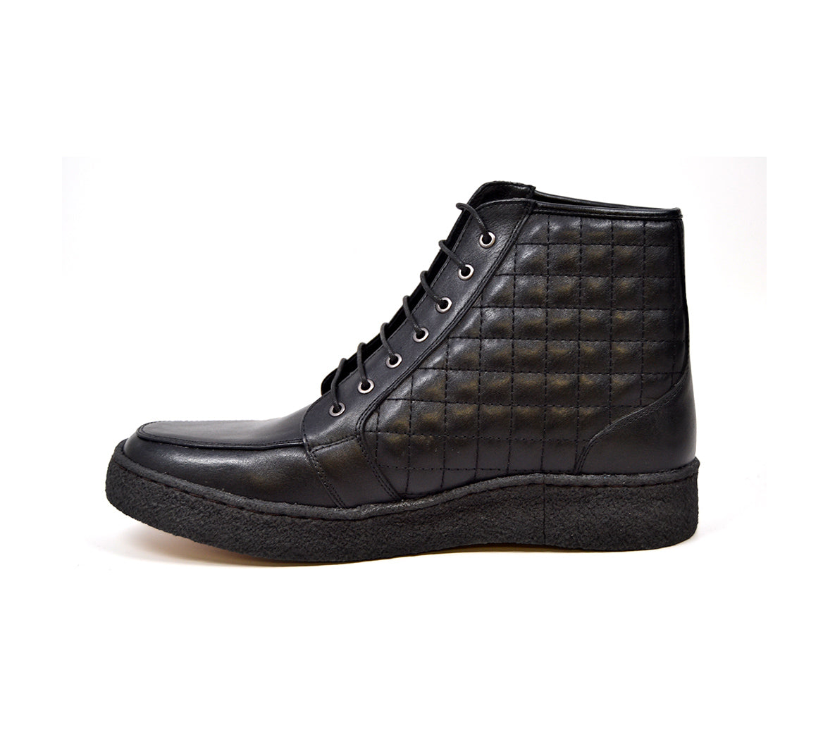 British Walkers Extreme Men's Black Quilted Leather High Top Shoes view 4