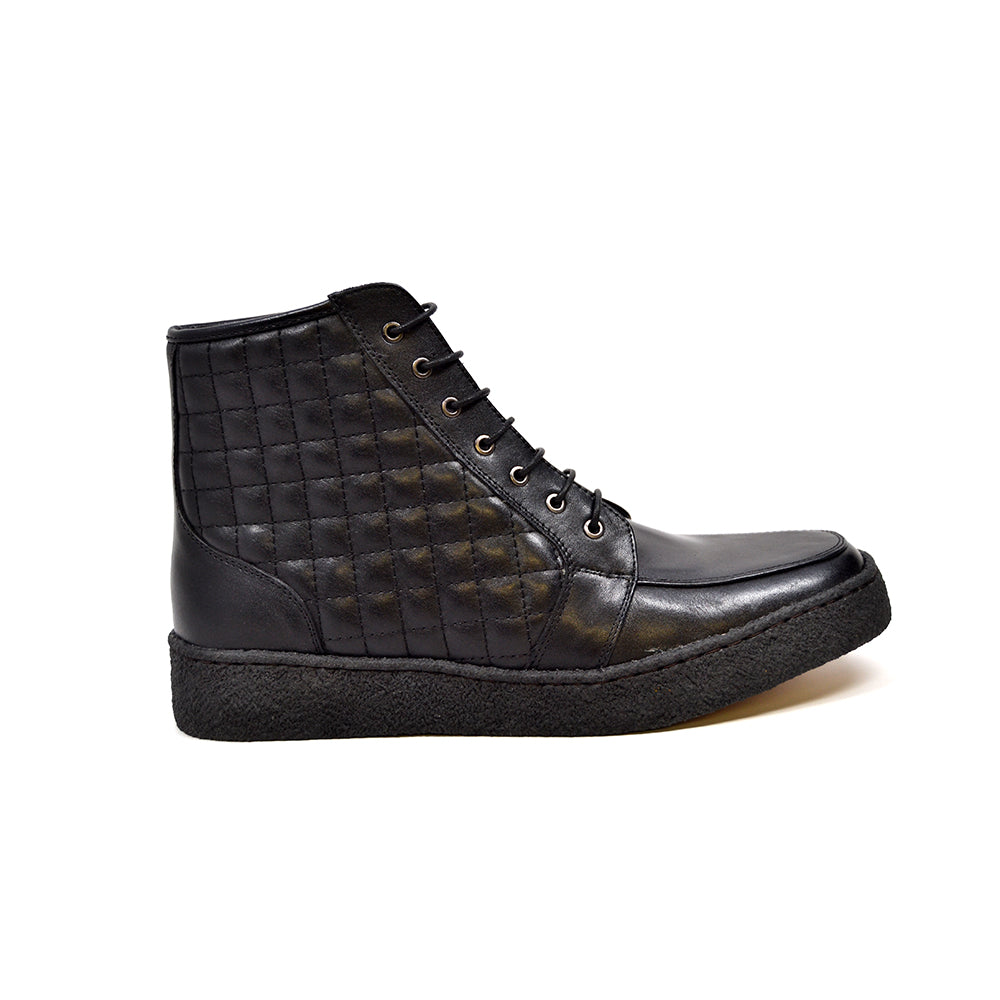 British Walkers Extreme Men's Black Quilted Leather High Top Shoes view 5