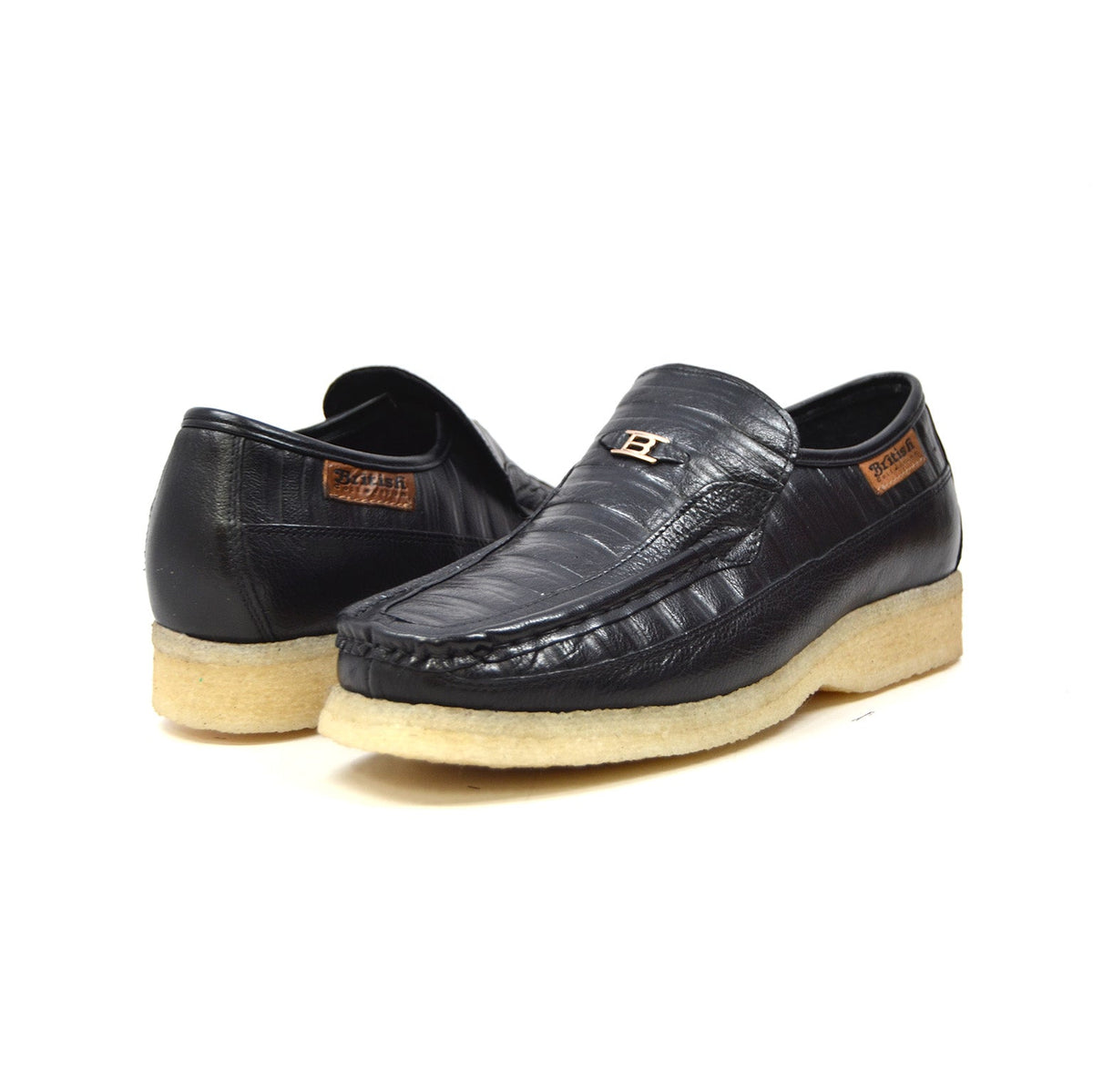 British Walkers Brick Men's Brown Premium Imported Leather Slip On Shoes view 1