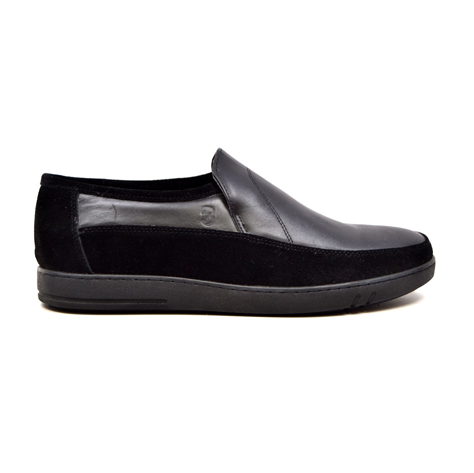 British Walkers Norwich Men's Black Suede and Leather Slip On Shoes view 3