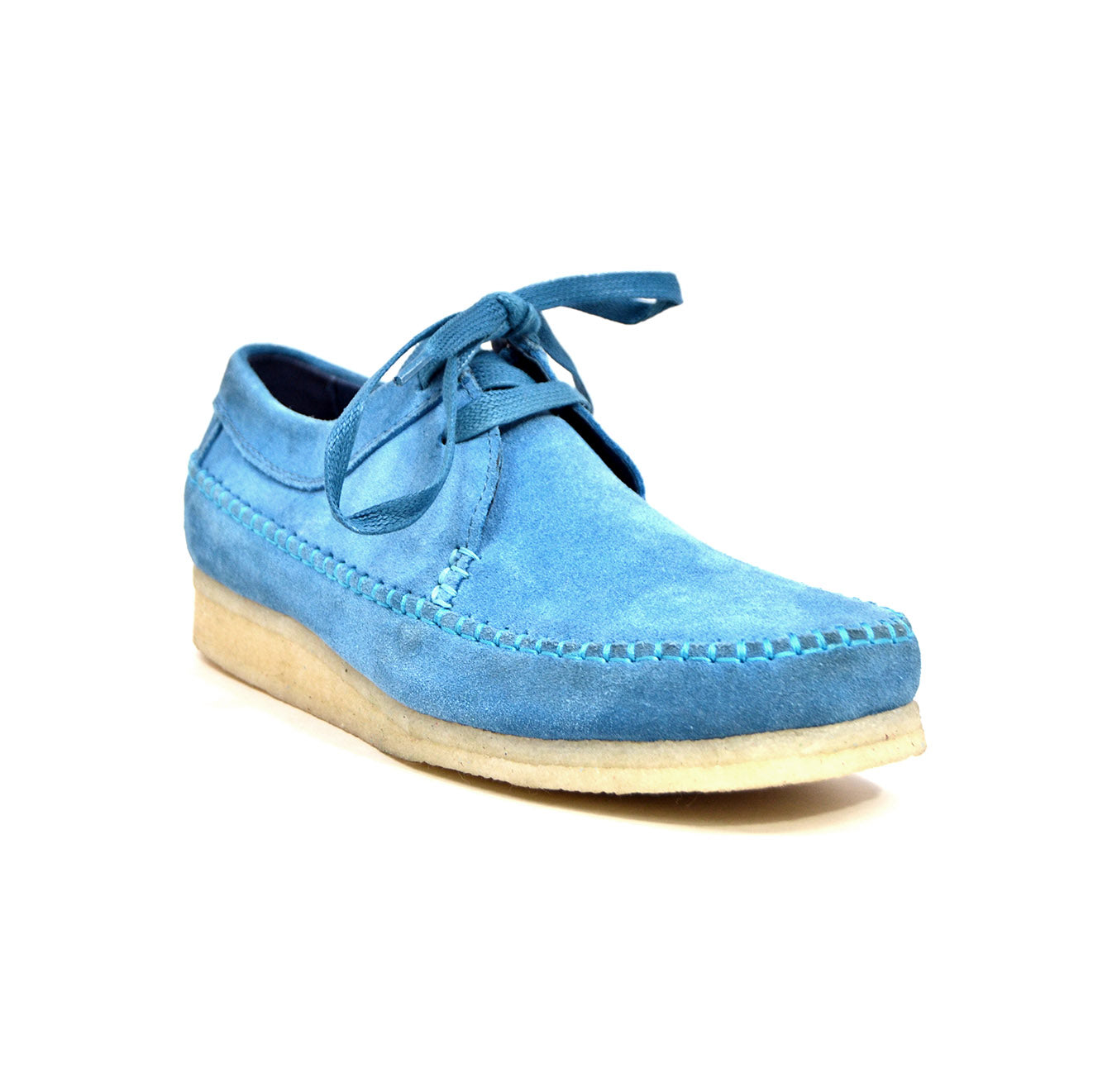 British Walkers Somerset Men's Low Aqua Blue Handcrafted Suede Lace Up Shoes view 20