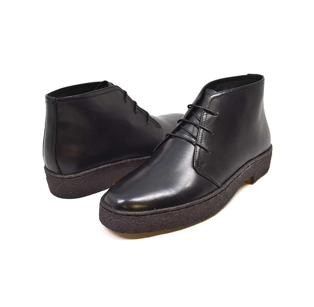 British Walkers Playboy Original Men's High Top Black Leather Shoes with Gummy Soles view 1