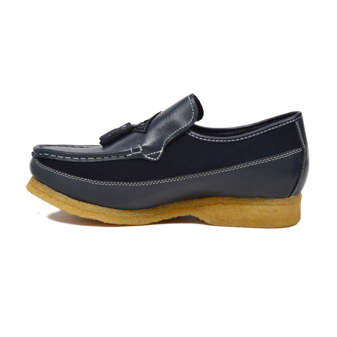 British Walkers Brooklyn 1 Men's Black Leather and Suede Tassel Slip On Shoes view 32