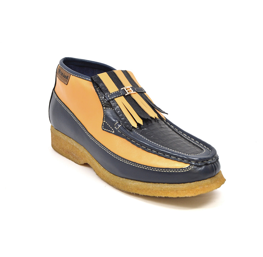 British Walkers Apollo 2 Men's Limited Edition Rust Brown Snake Skin and Leather Slip On Shoes view 1