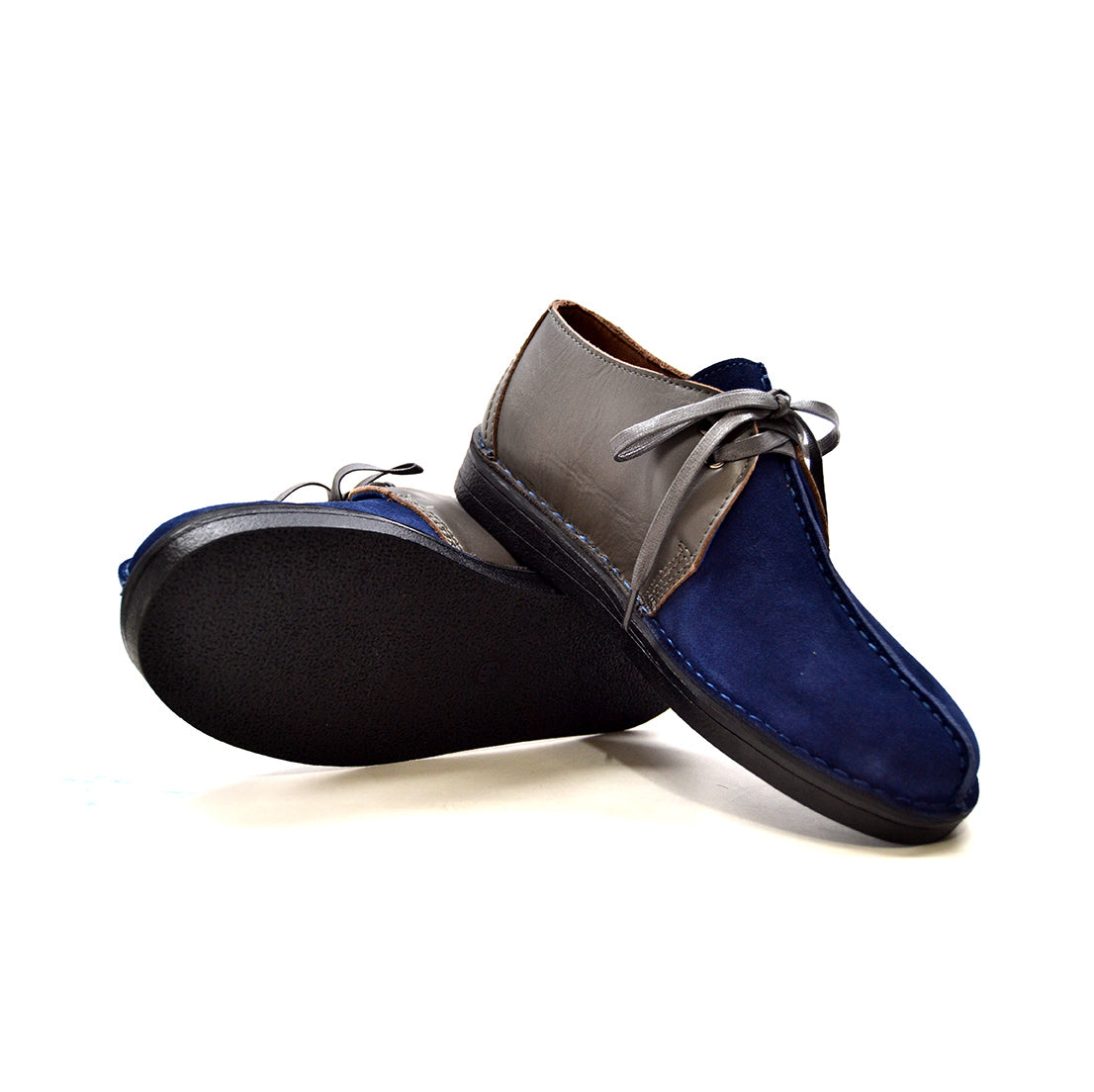 British Walkers Kingston Men's Black and Grey Split Toe Leather and Suede Lace Up Shoes view 53