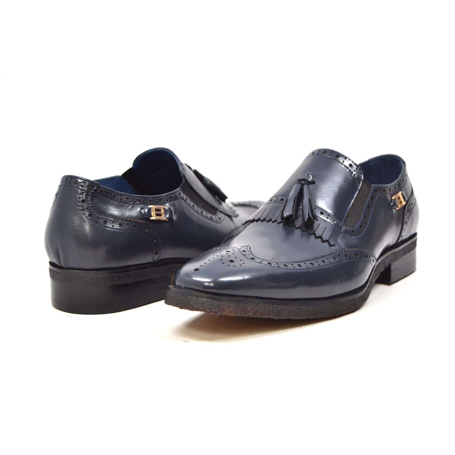British Walkers Rick Men's Versatile Black Leather Slip On Dress Shoes view 17