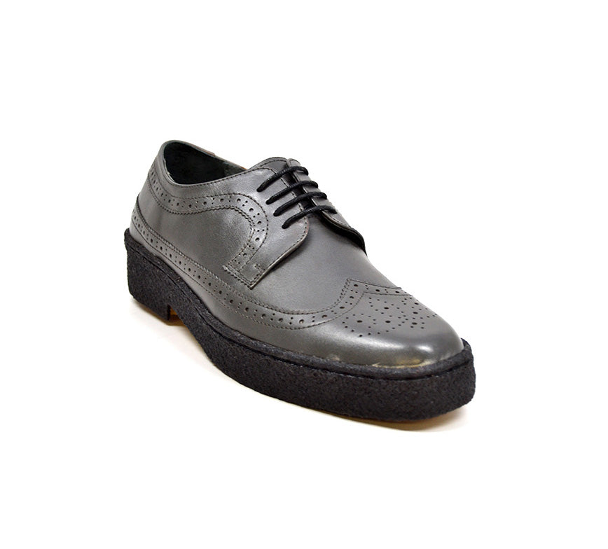 British Walkers Playboy Wingtip Men's Low Cut Dark Gray Leather Shoes view 1