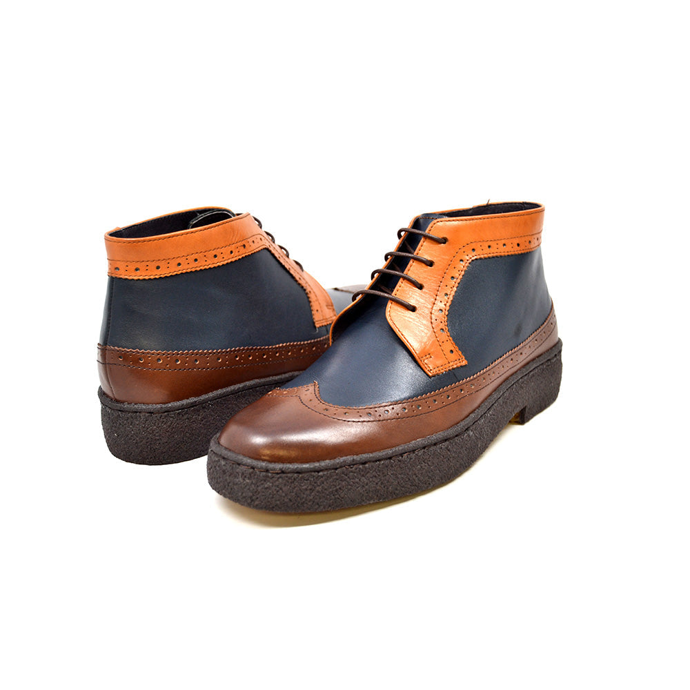 British Walkers Playboy Wingtip Men's Three Tone Brown Combo Shoes view 1